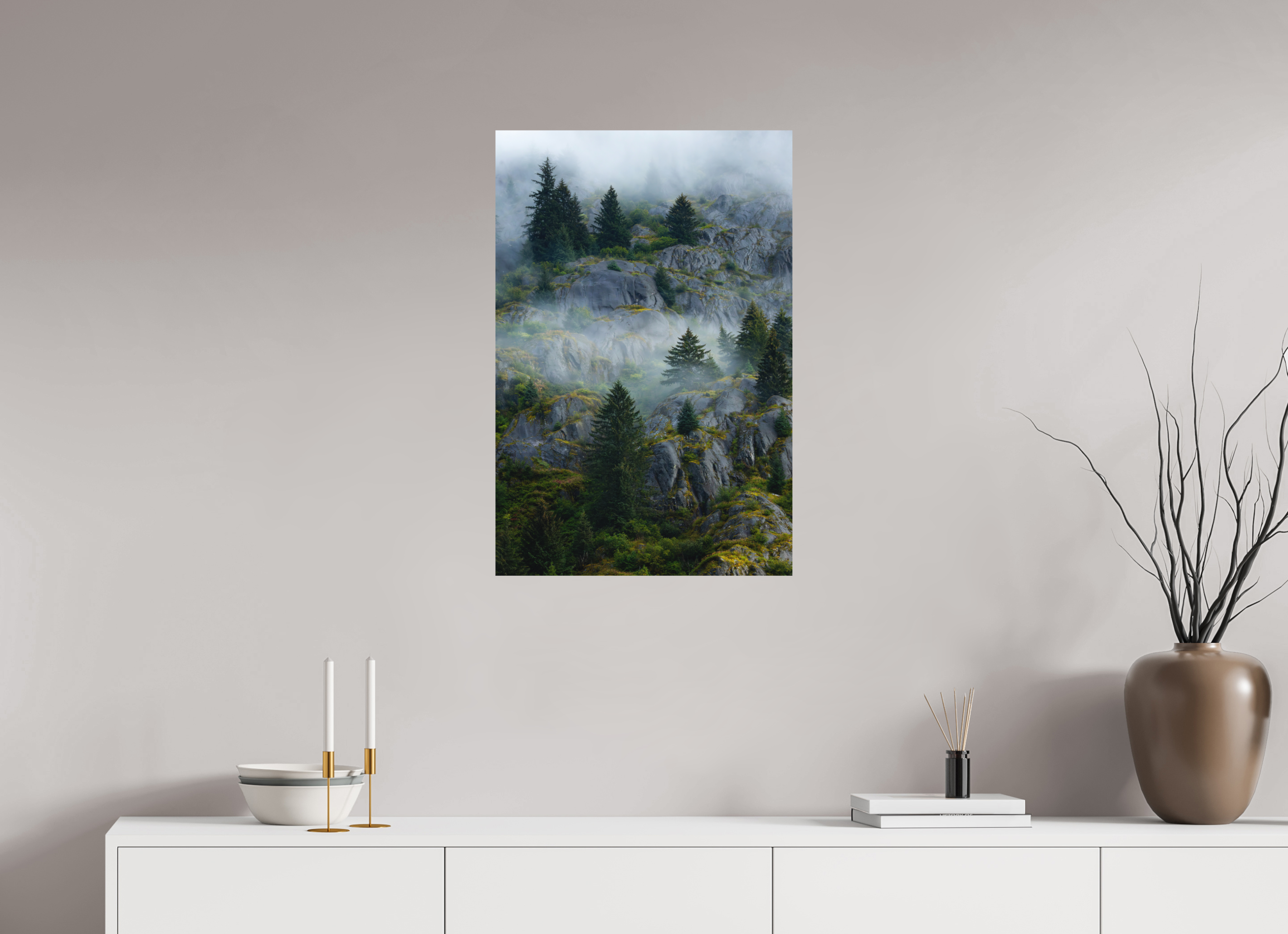 20 x 30″, Metal Cloud forest