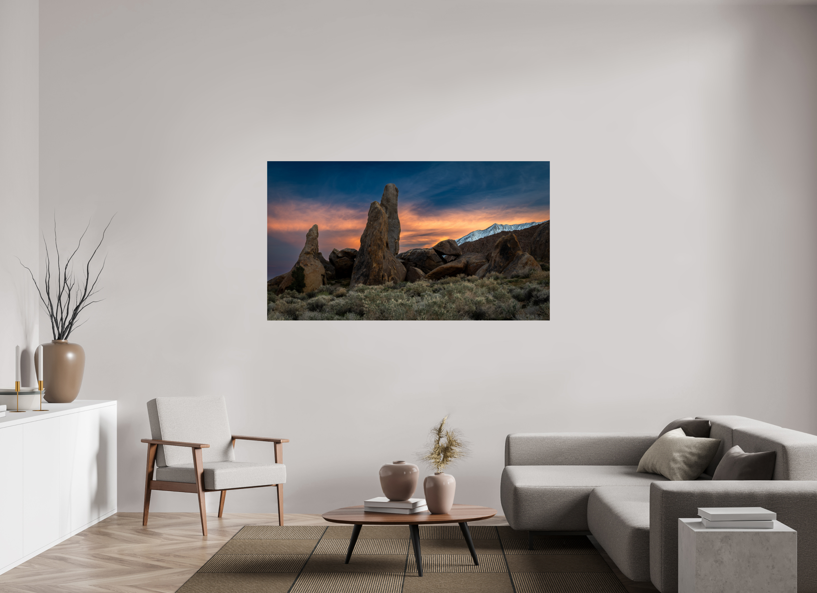 70 x 39.4″, Fine Art prints Shark Fin Sunset, Alabama Hills