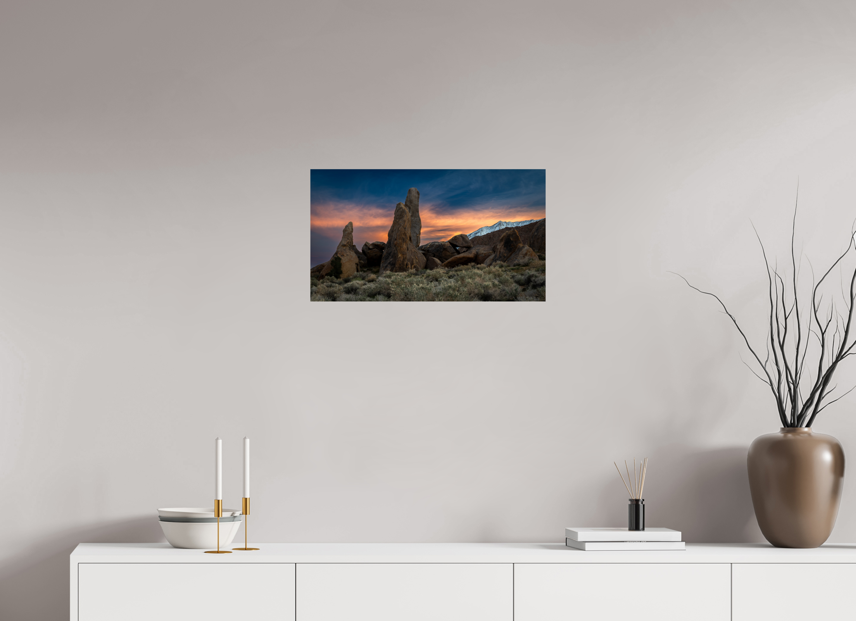 24 x 13.5″, Fine Art prints Shark Fin Sunset, Alabama Hills