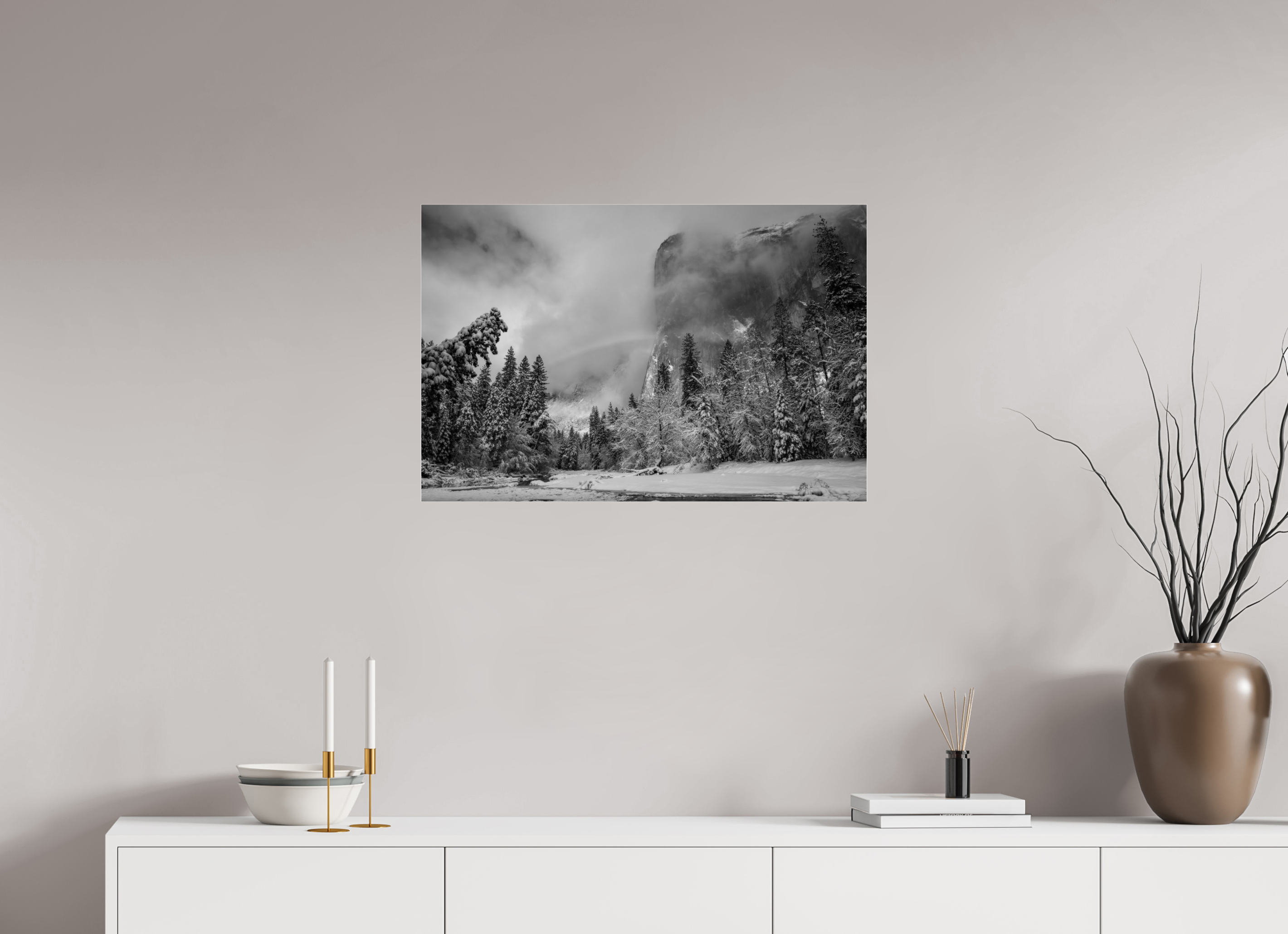 30 x 20″, acrylic Winter Rainbow, El Capitan