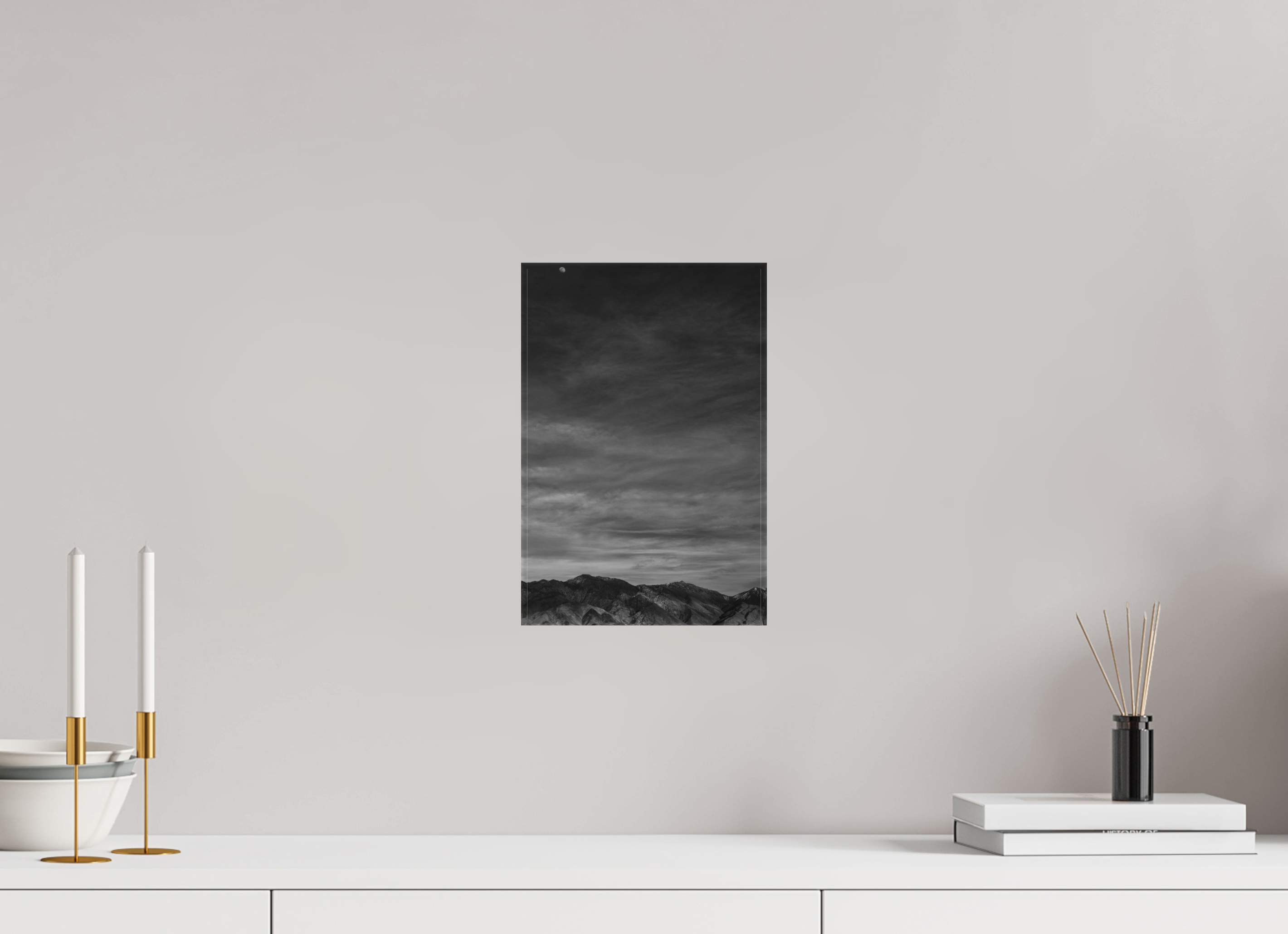 8 x 12″, Canvas Moon and Mountains, White Mountains