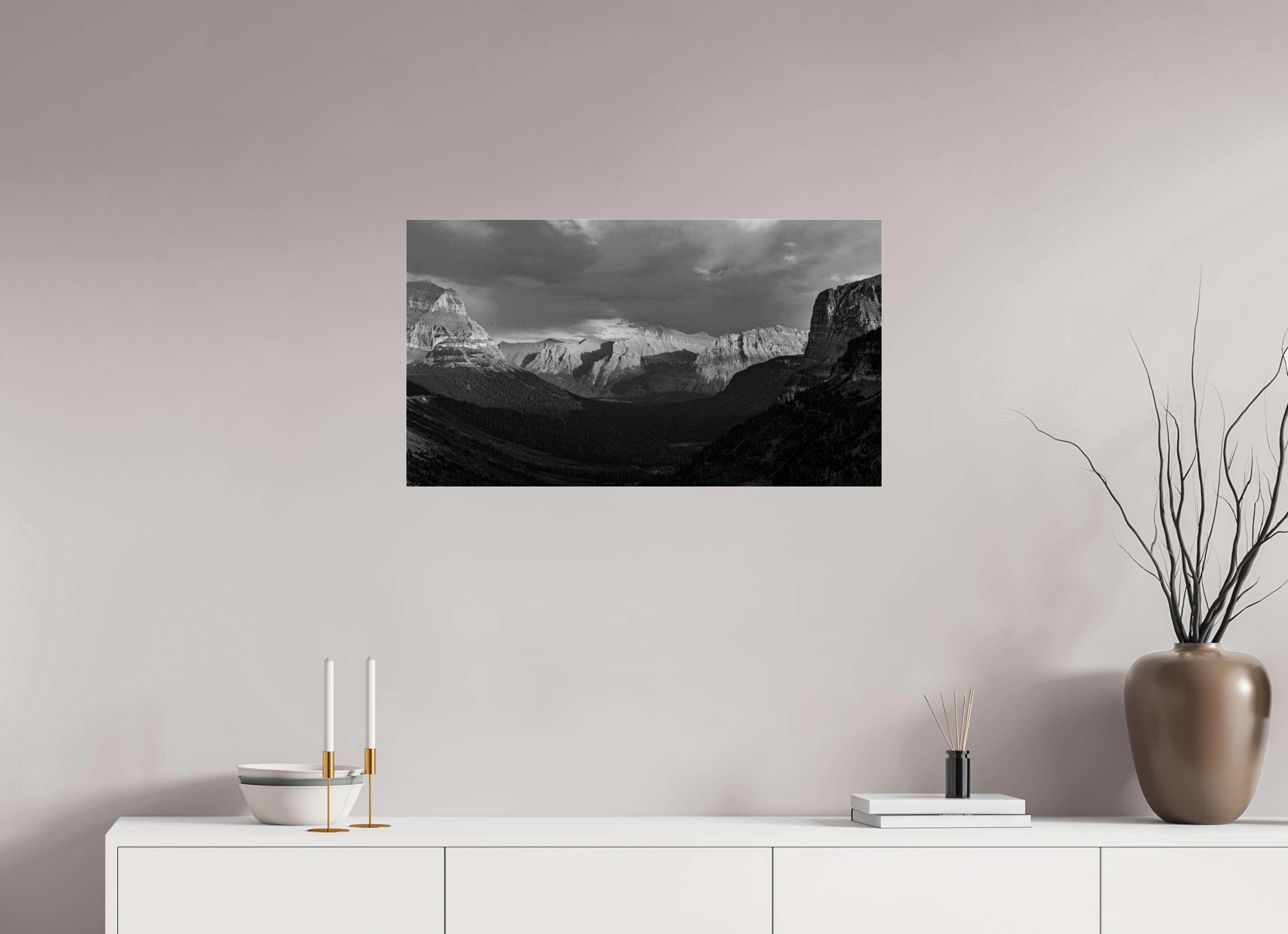 32 x 18″, acrylic Autumn in Glacier