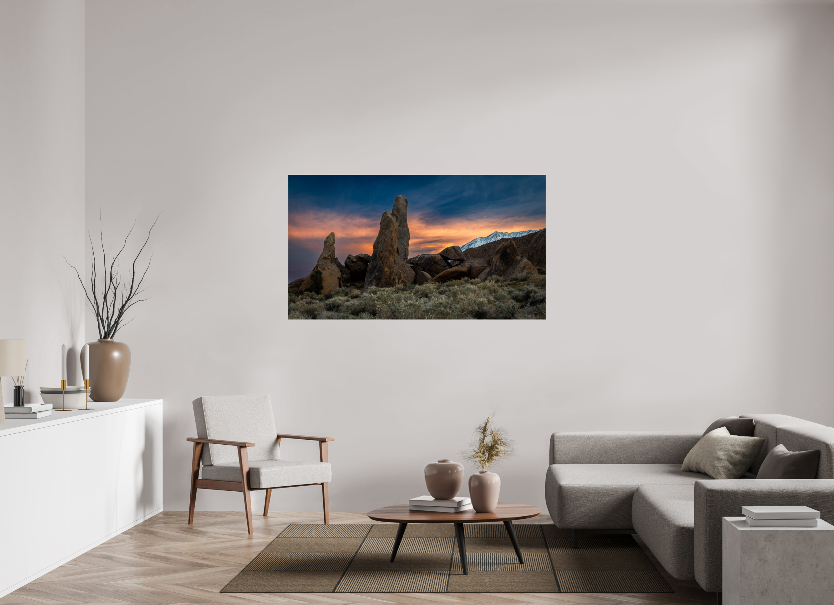 64 x 36″, Fine Art prints Shark Fin Sunset, Alabama Hills