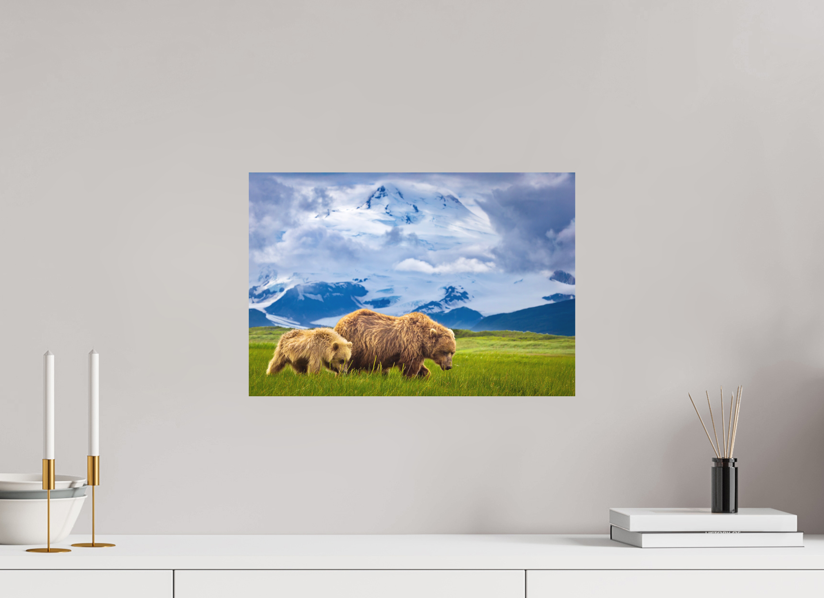 17.5 x 12″, Metal Coastal Bears