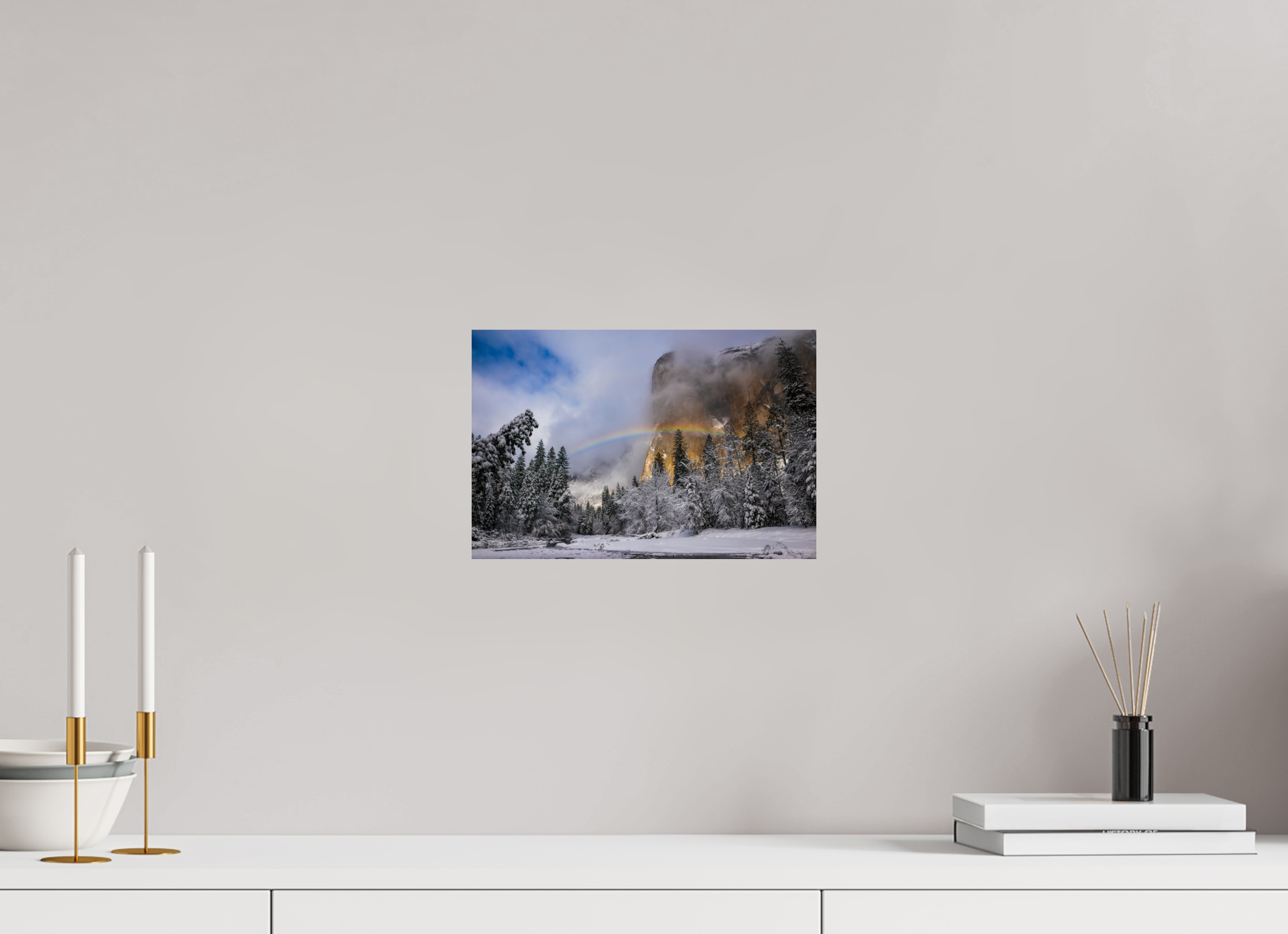 12 x 8″, Fine Art prints Winter Rainbow, El Capitan