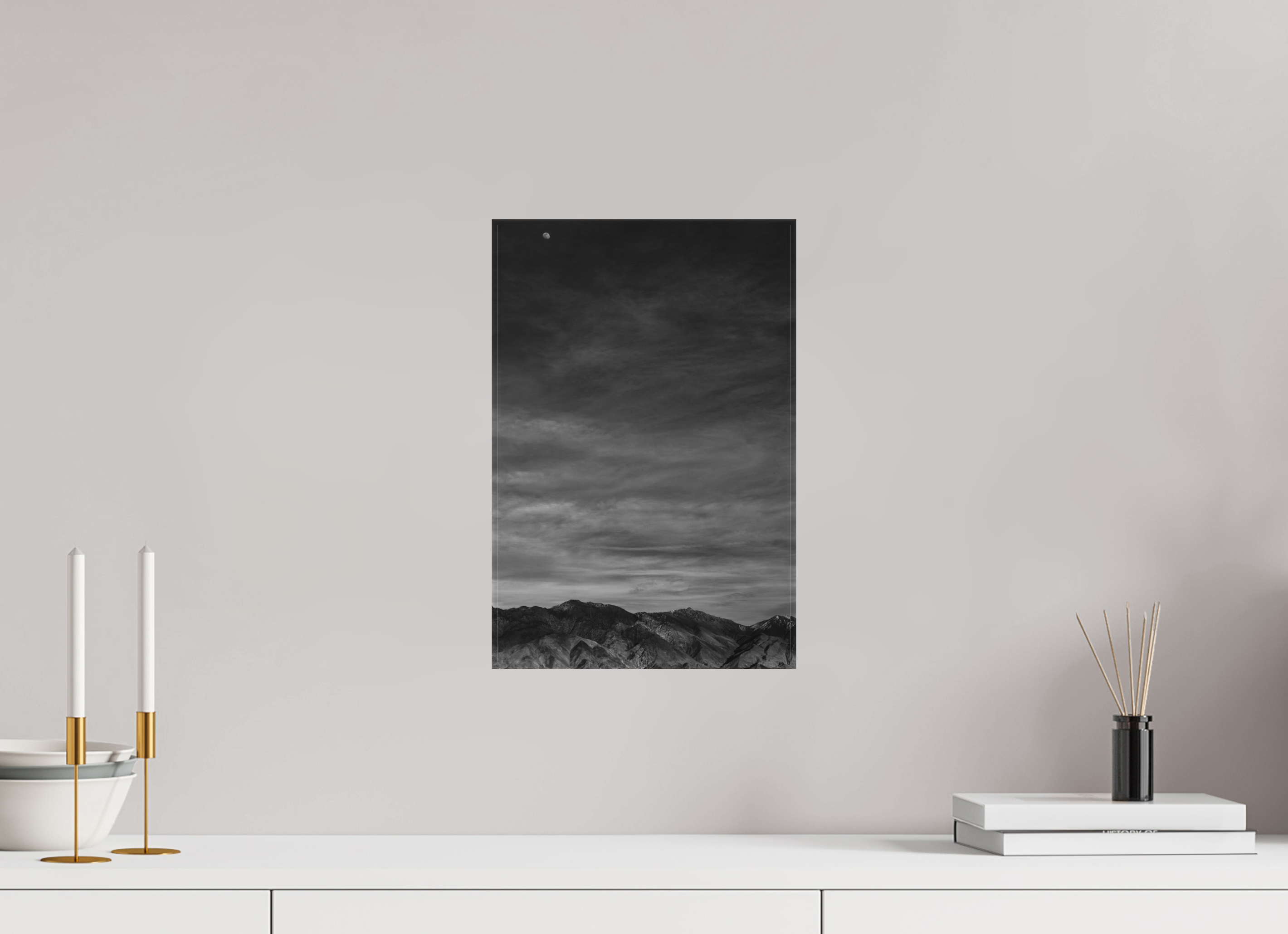 10 x 15″, Canvas Moon and Mountains, White Mountains