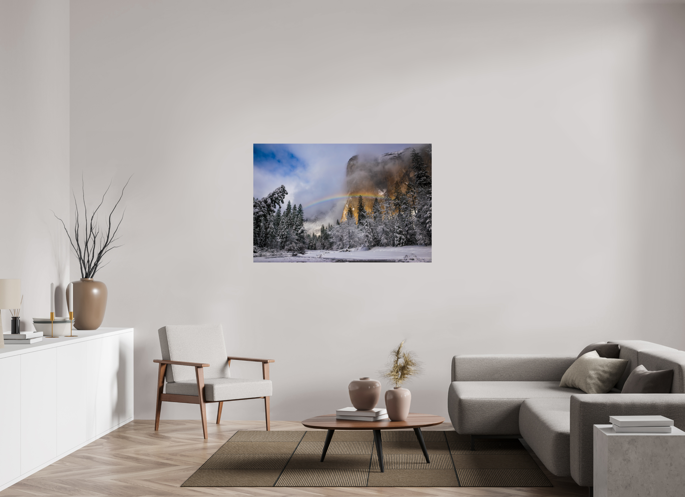54 x 36″, Fine Art prints Winter Rainbow, El Capitan