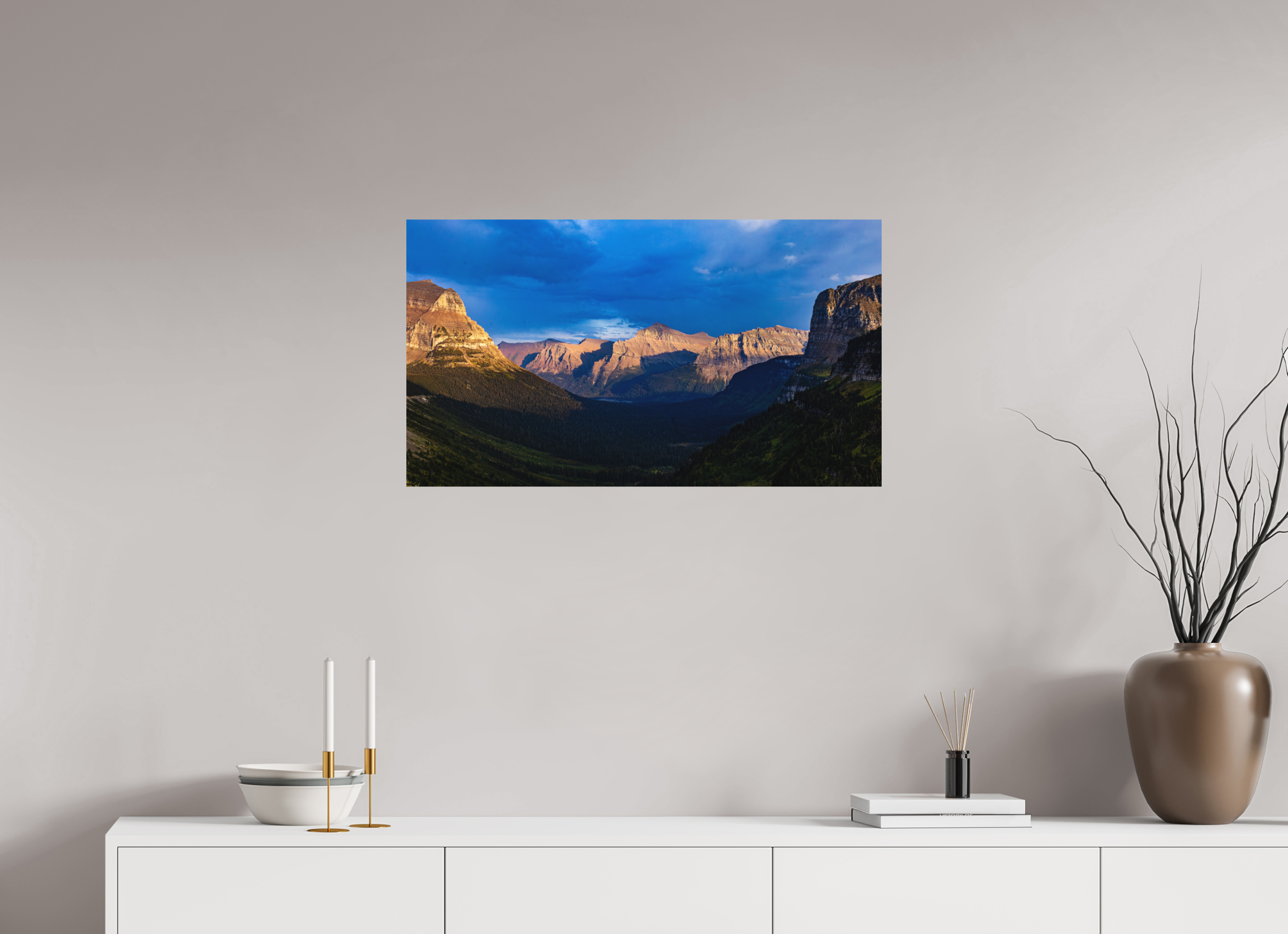 32 x 18″, Metal Autumn in Glacier