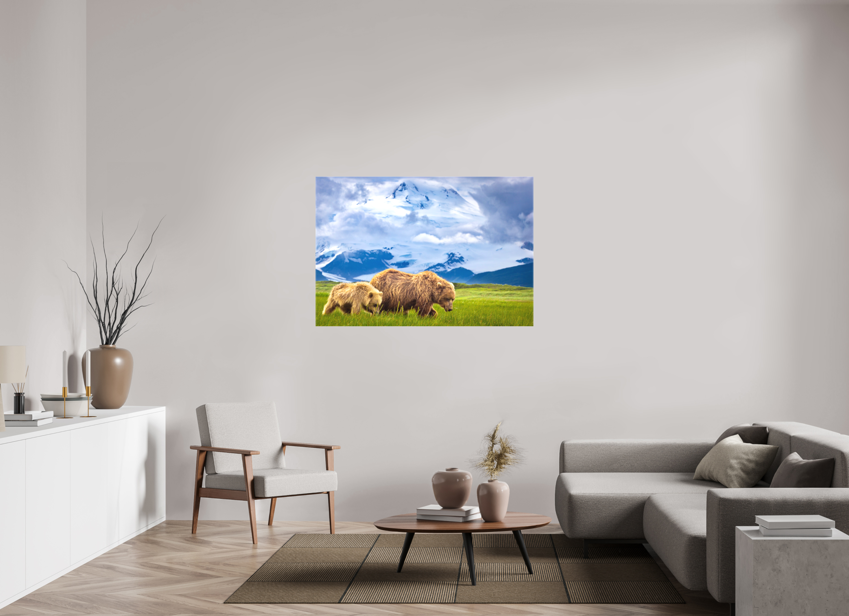 52.6 x 36″, Canvas Coastal Bears
