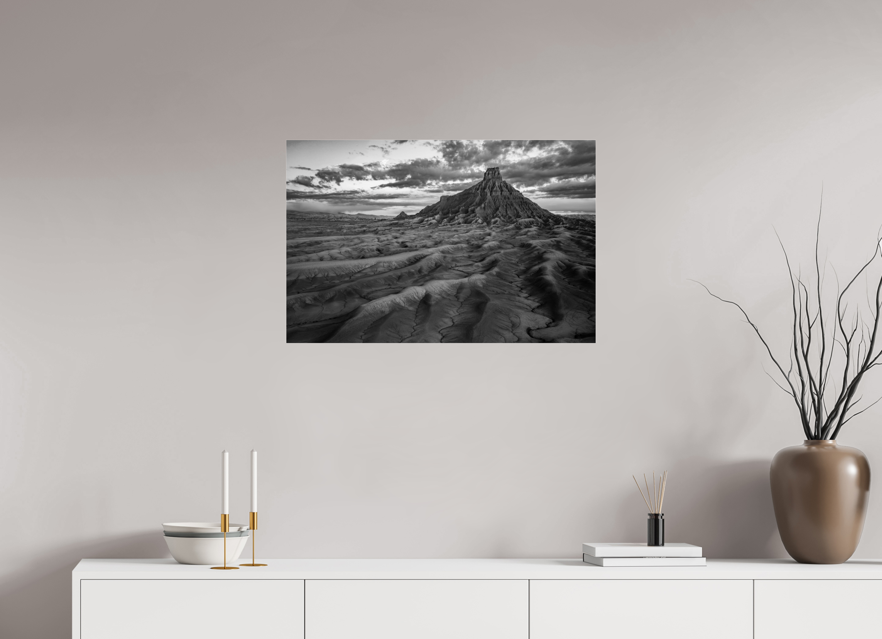 30.4 x 20″, acrylic FACTORY BUTTE AT DAWN