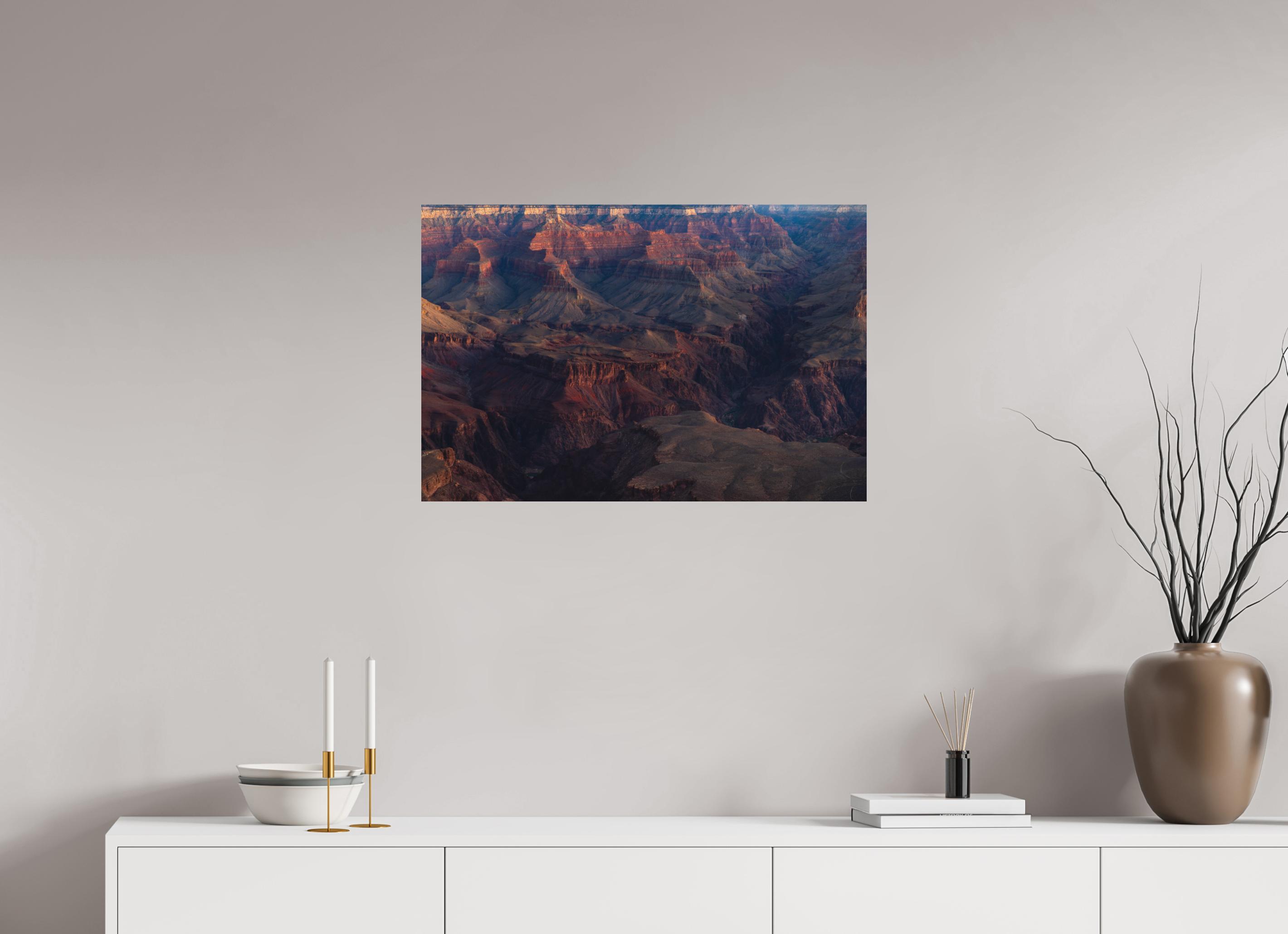 30 x 20″, Metal Grand Canyon River View – Layered Rock Formations Fine Art Print