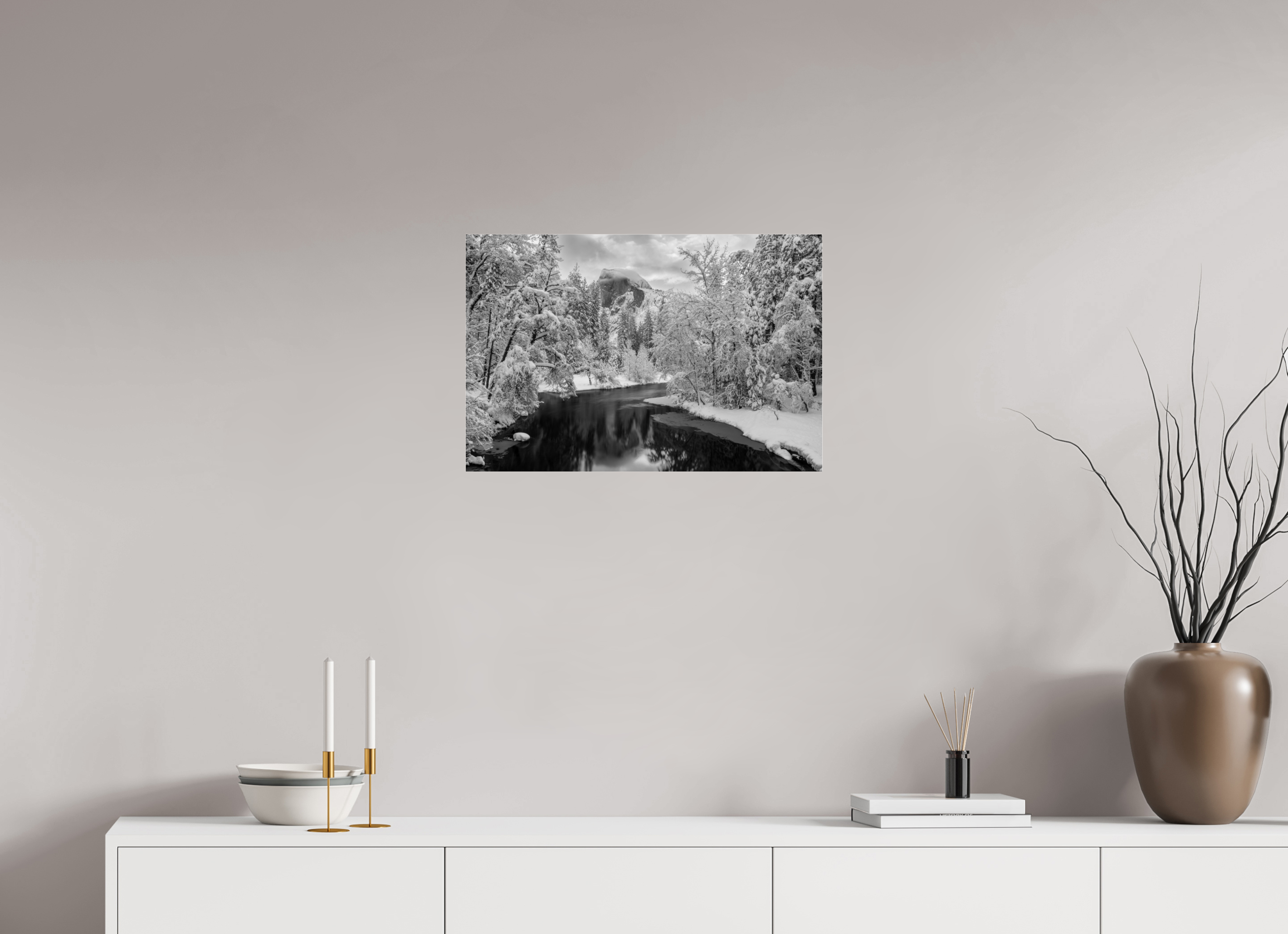 24 x 16″, acrylic Half Dome at Dawn, Sentinel Bridge