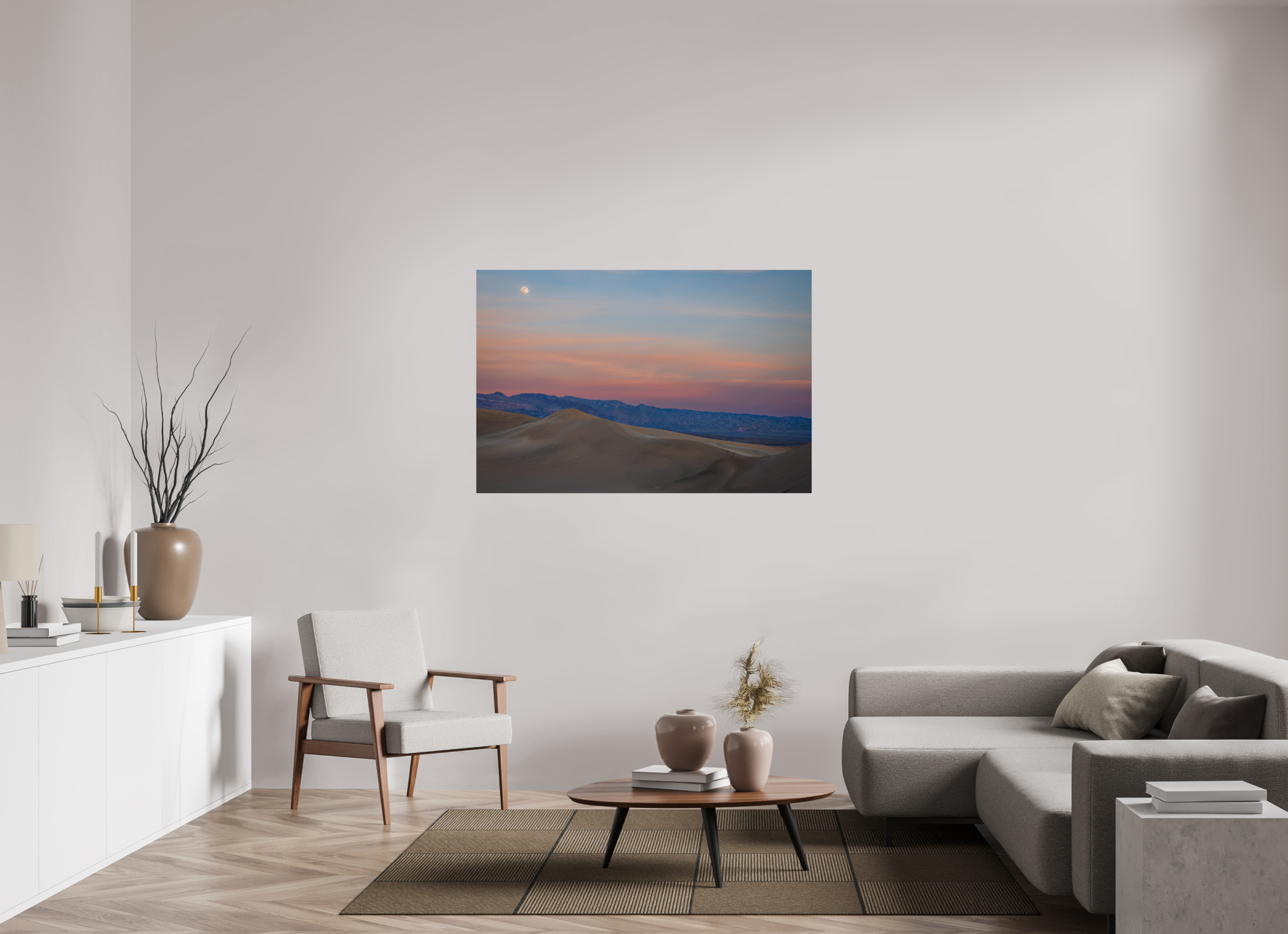 54 x 36″, Fine Art prints Full Moon Over the Mesquite Dunes