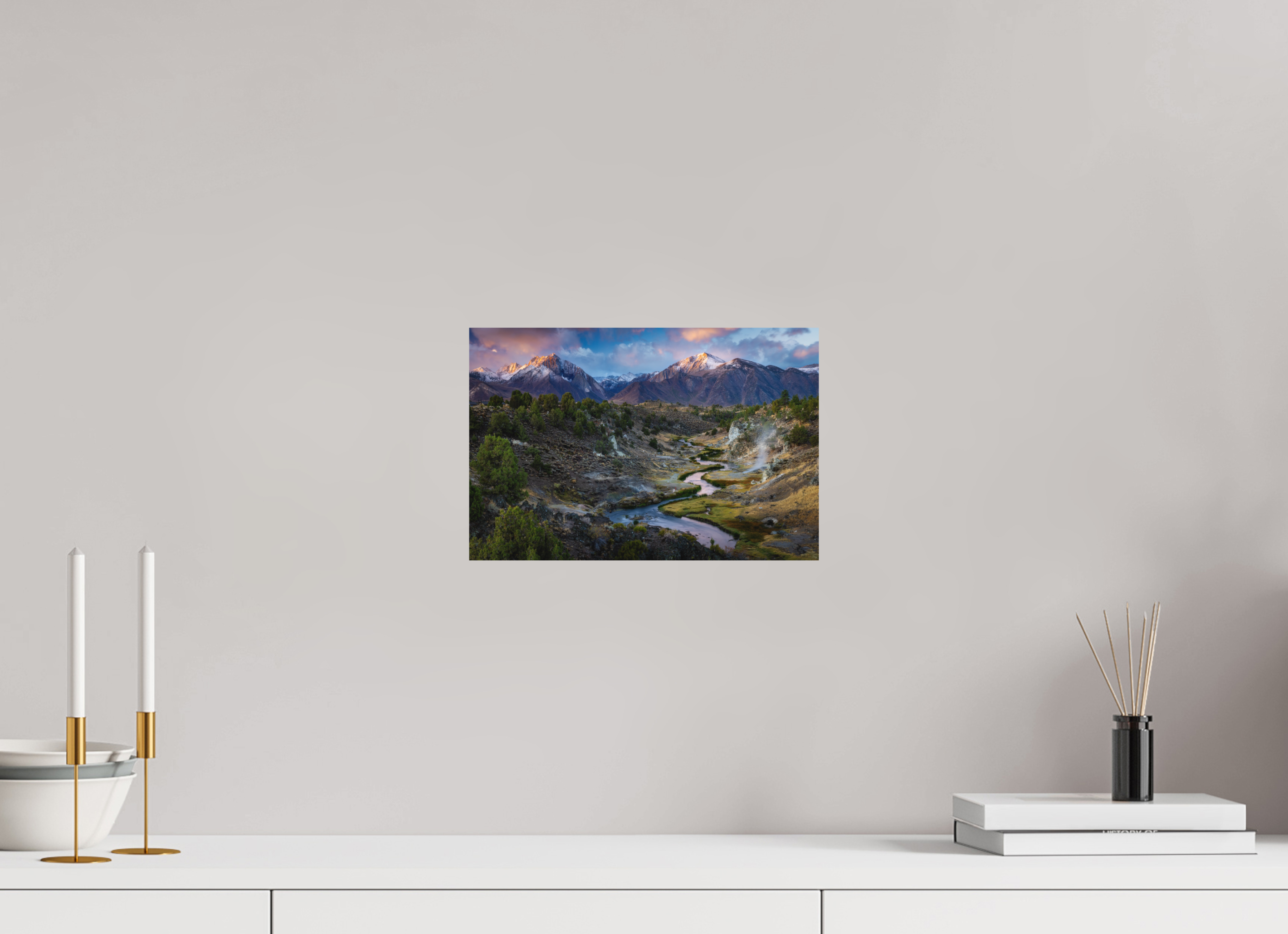 12 x 8″, Metal Hot Creek Sierra Glow – Eastern Sierra Nevada Fine Art Photography Print
