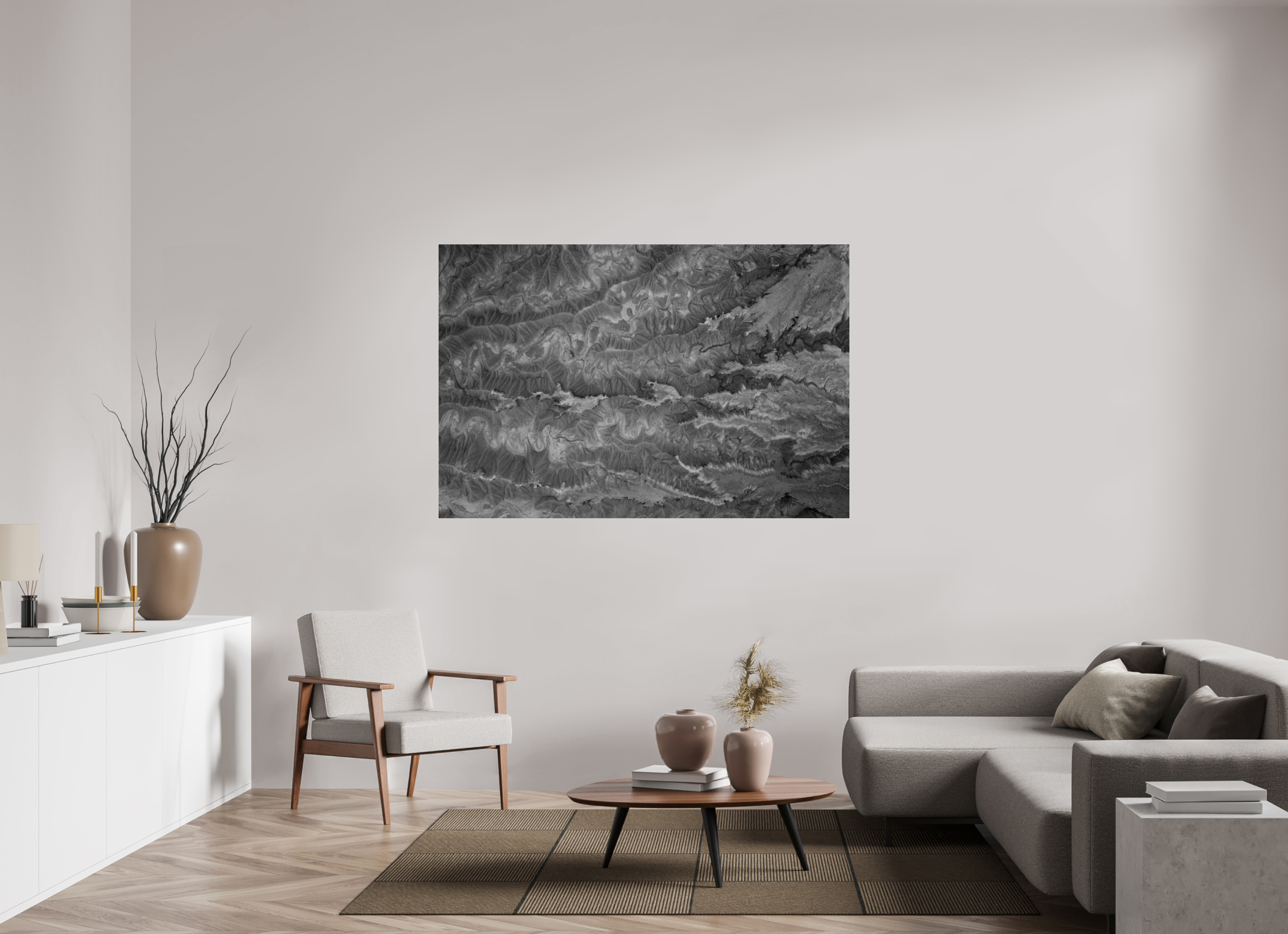 66 x 44″, acrylic ERODED EARTH