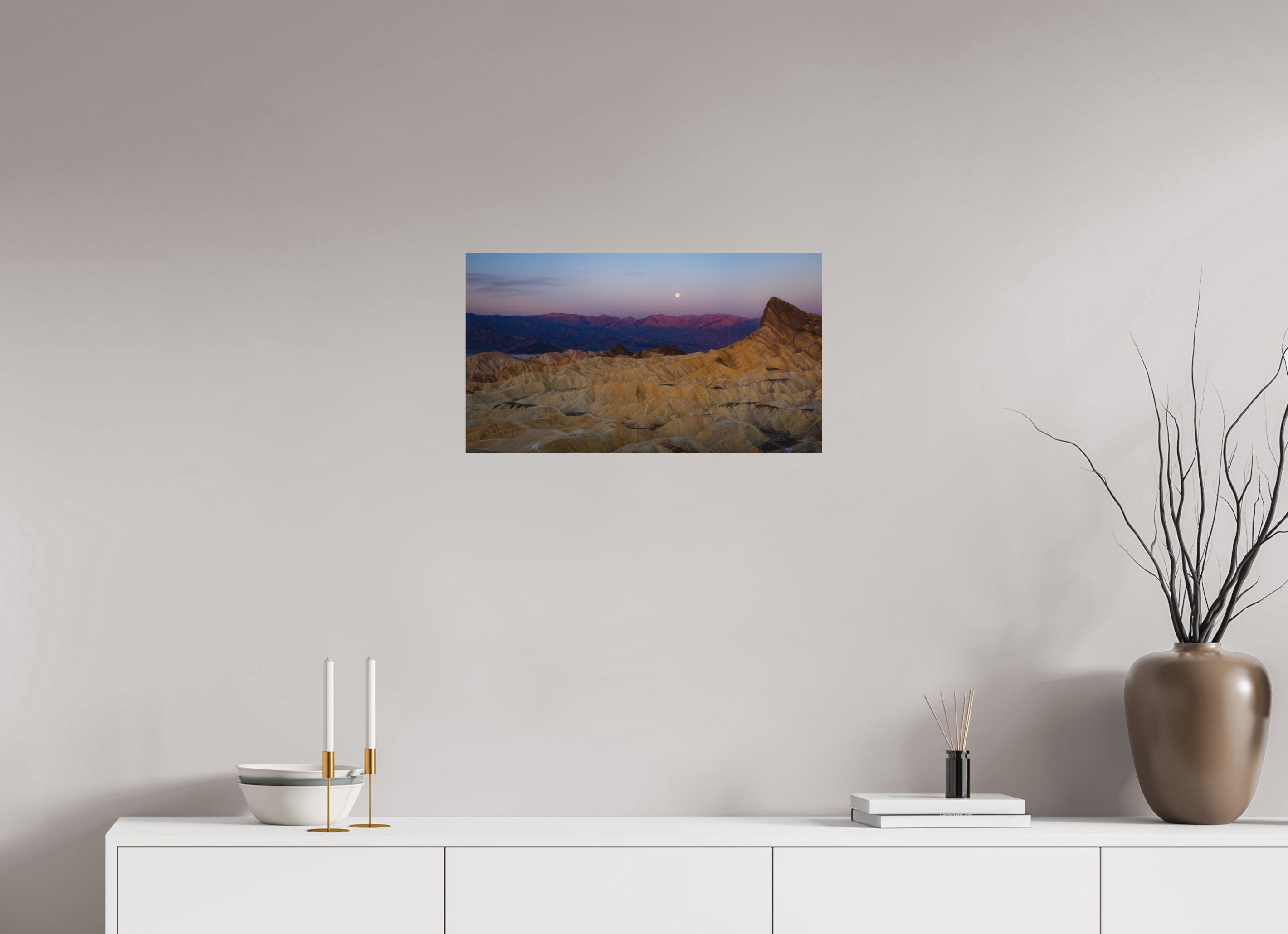 24 x 13.5″, Metal Moonrise Over Zabriskie Point