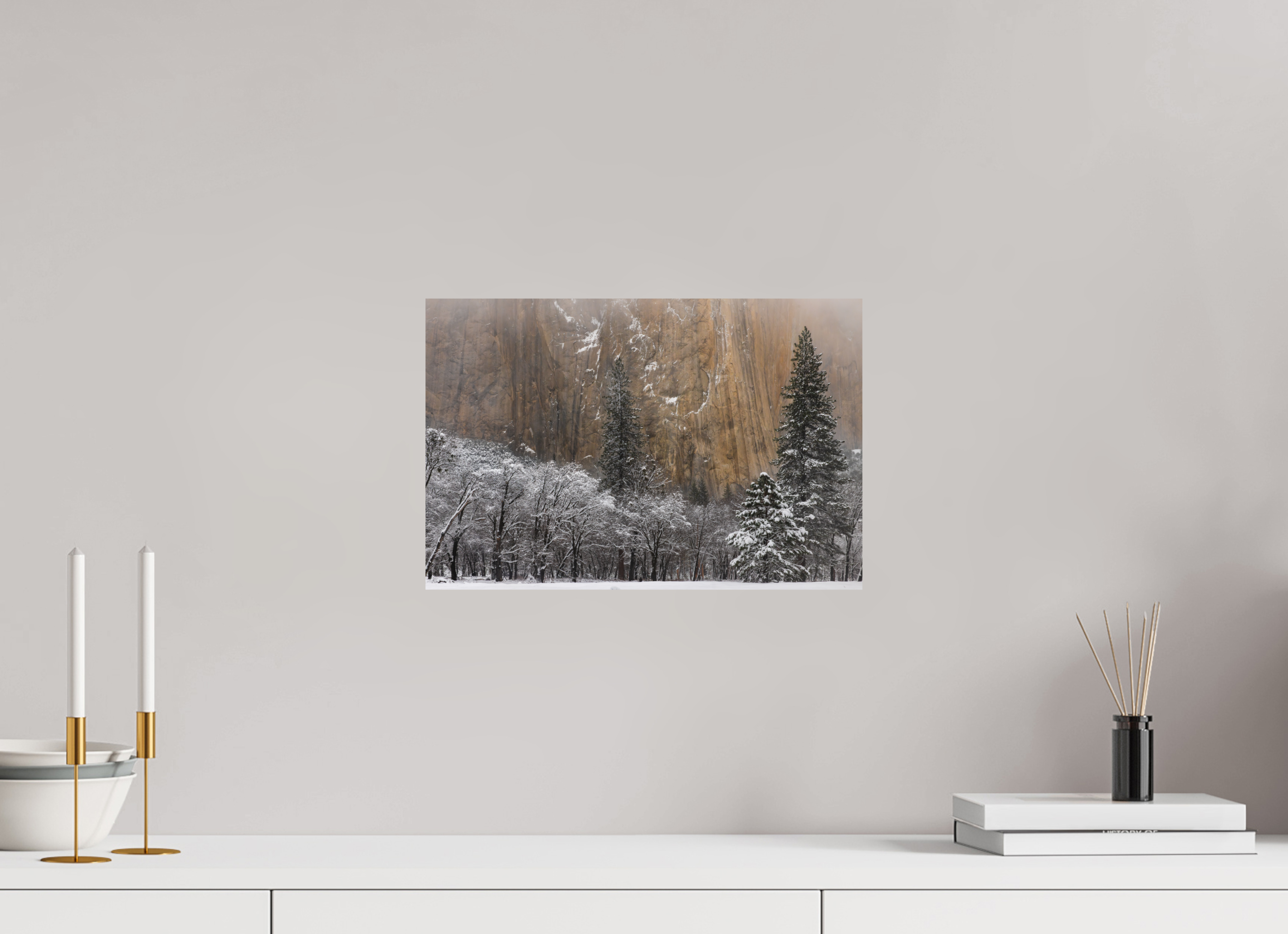 15 x 10″, Metal El Capitan in Winter, Close