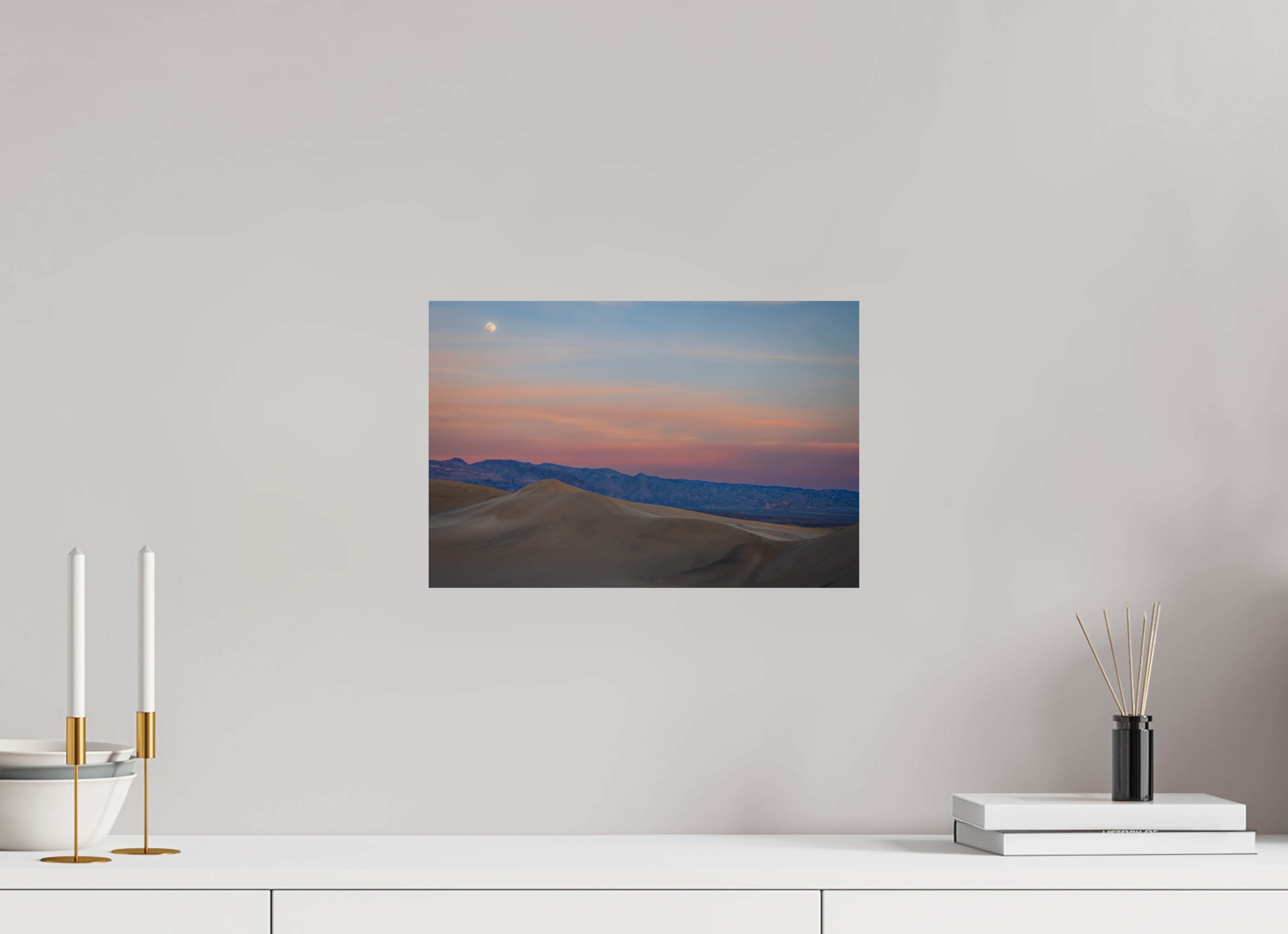 15 x 10″, Fine Art prints Full Moon Over the Mesquite Dunes