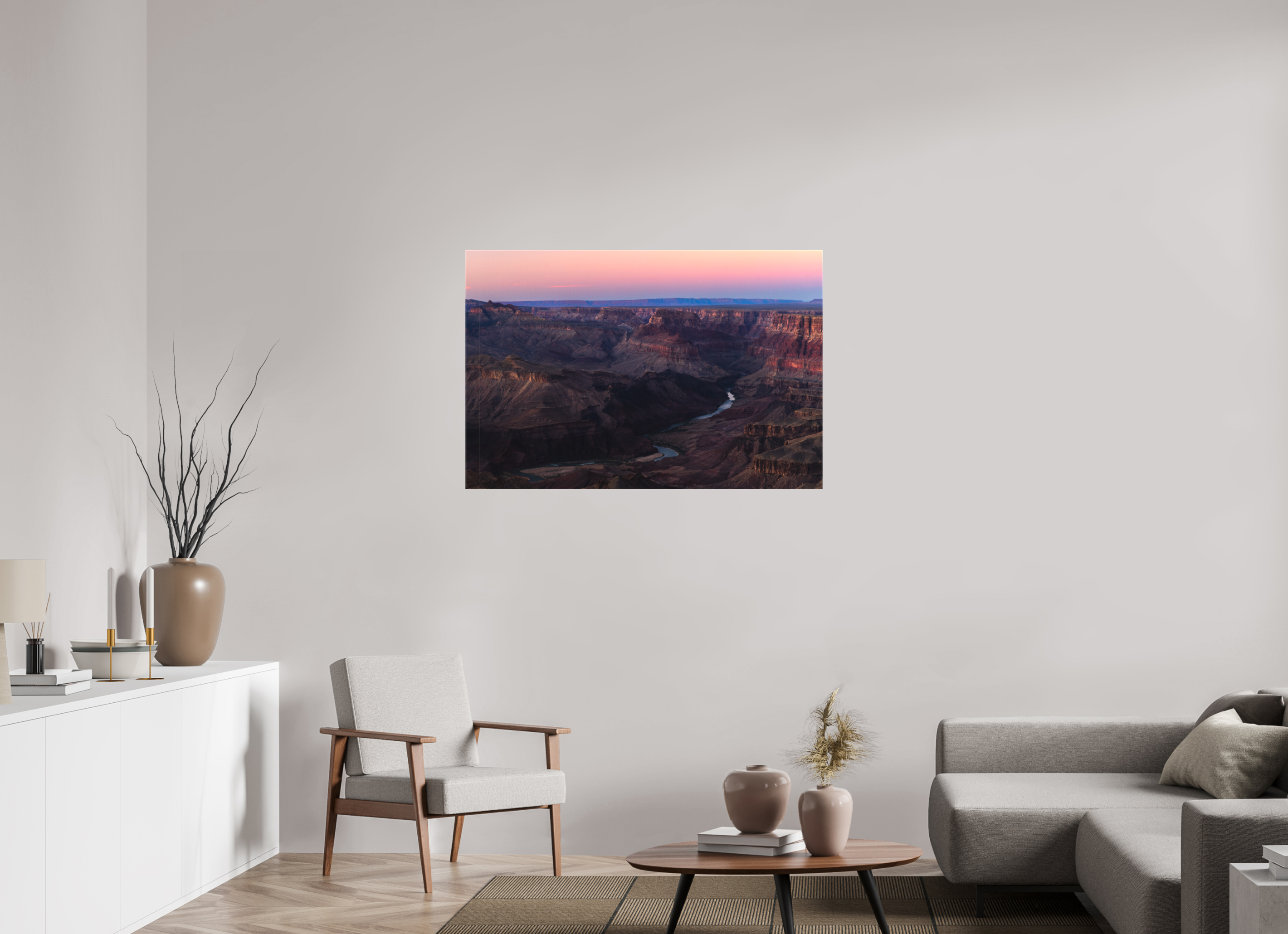 45 x 30″, Canvas Grand Canyon River View – Layered Rock Formations Fine Art Print