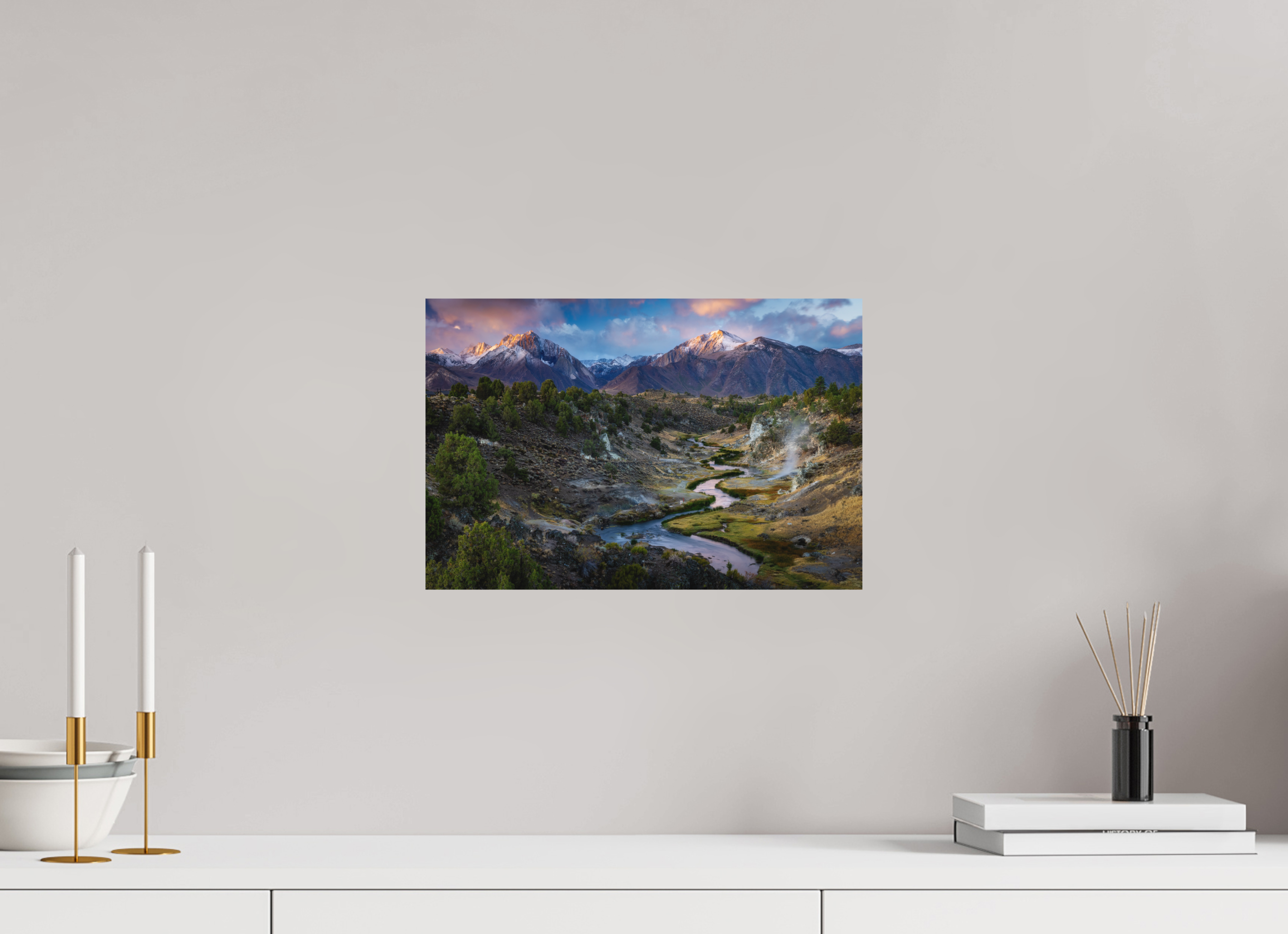 15 x 10″, Metal Hot Creek Sierra Glow – Eastern Sierra Nevada Fine Art Photography Print