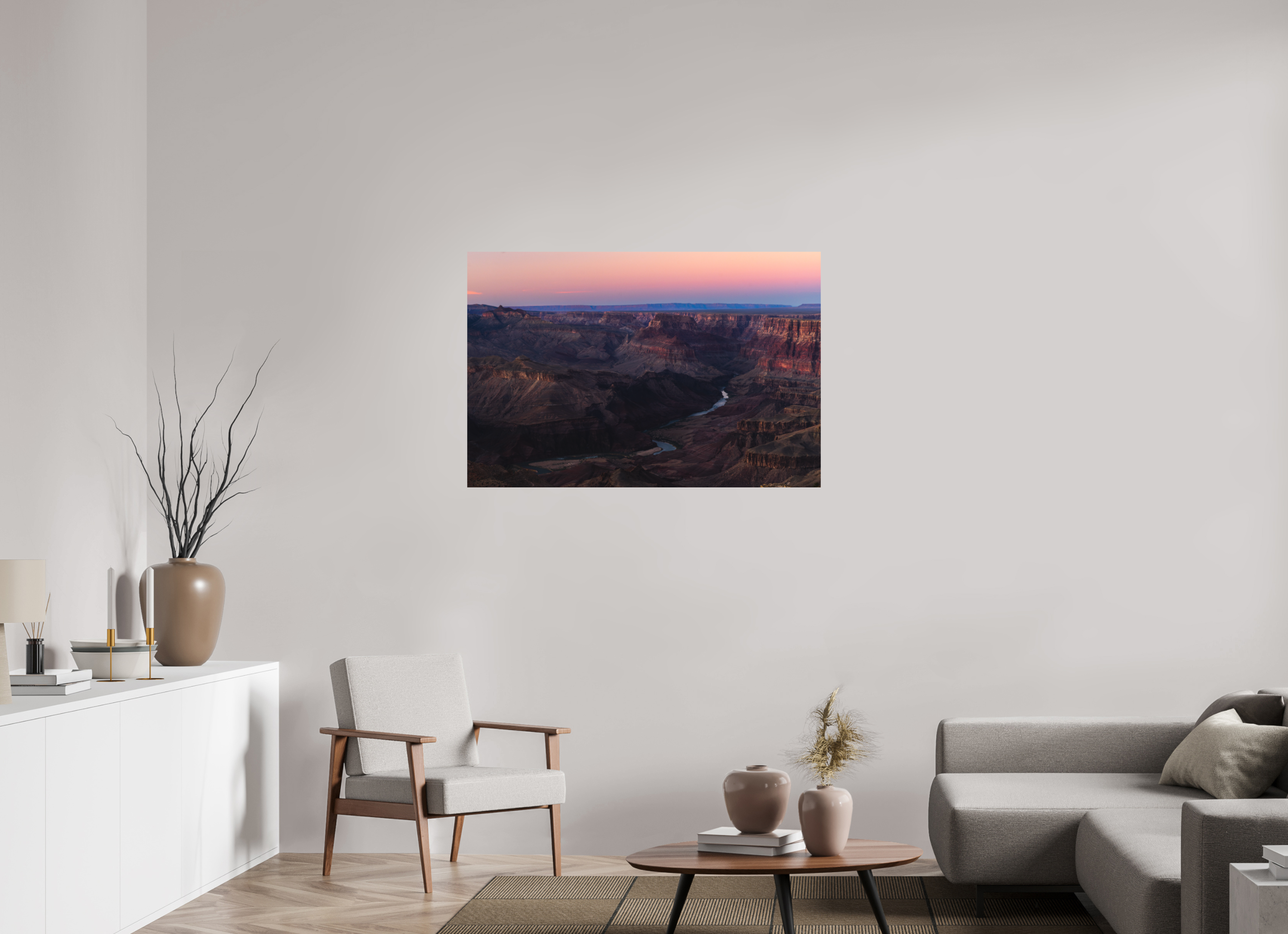 45 x 30″, Metal Grand Canyon River View – Layered Rock Formations Fine Art Print