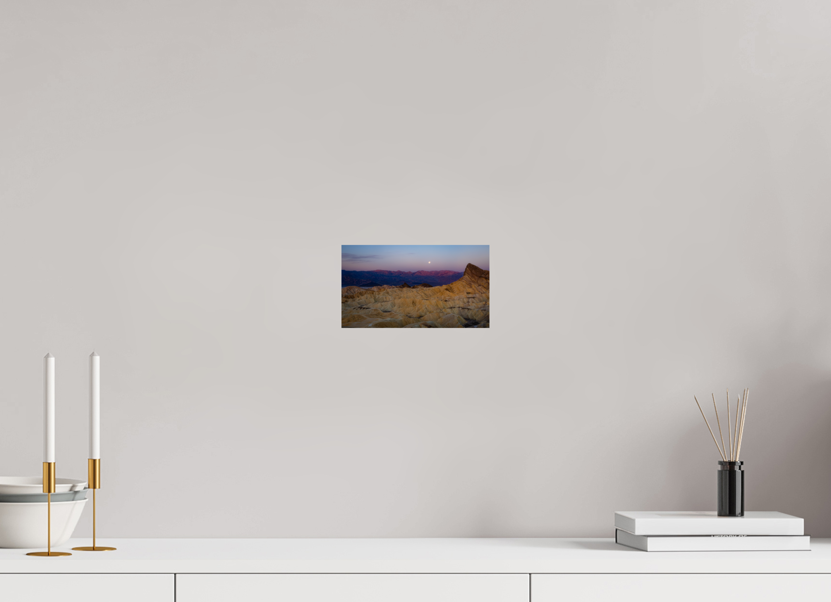 8 x 4.5″, Fine Art prints Moonrise Over Zabriskie Point