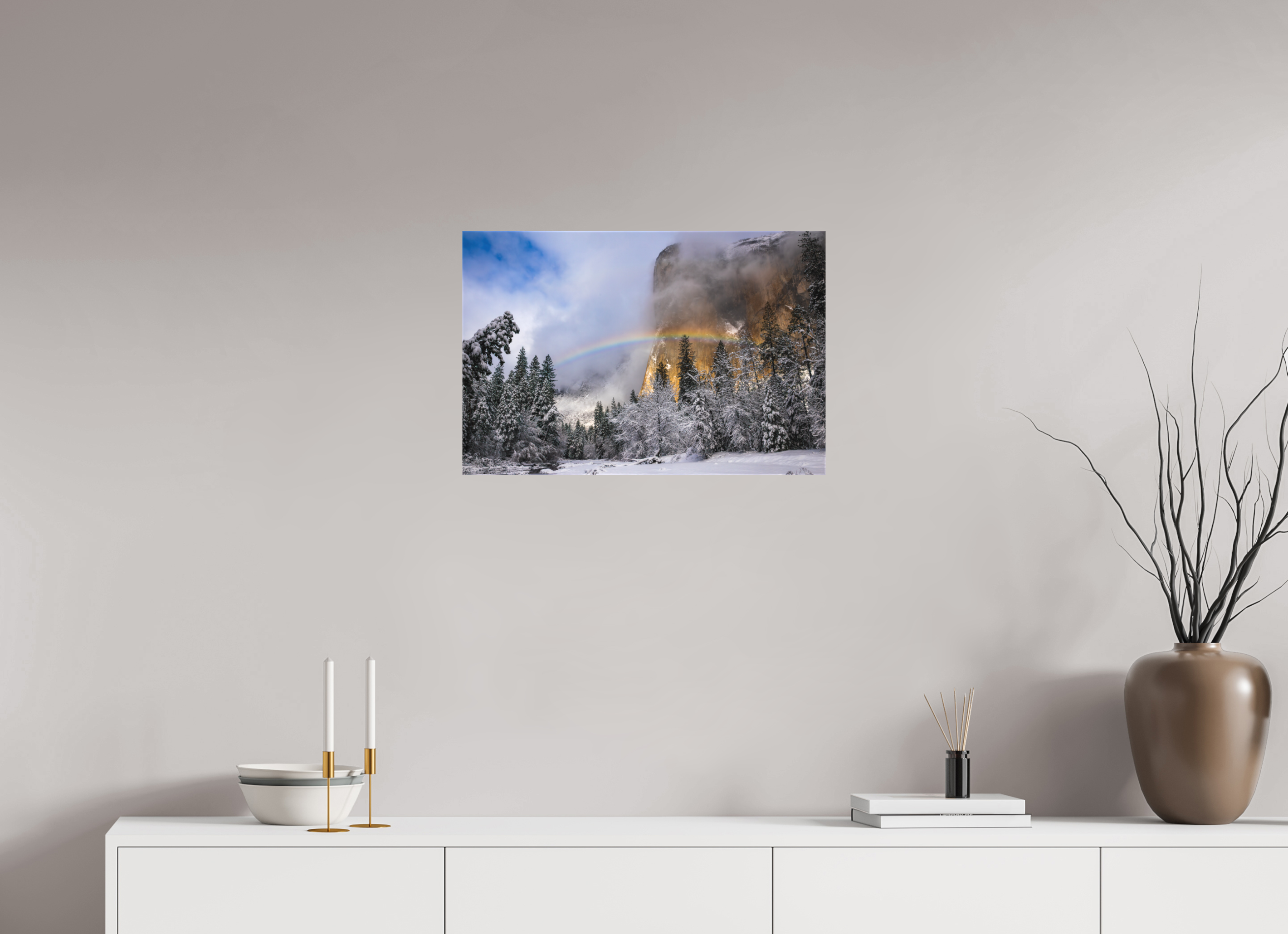 24 x 16″, Canvas Winter Rainbow, El Capitan