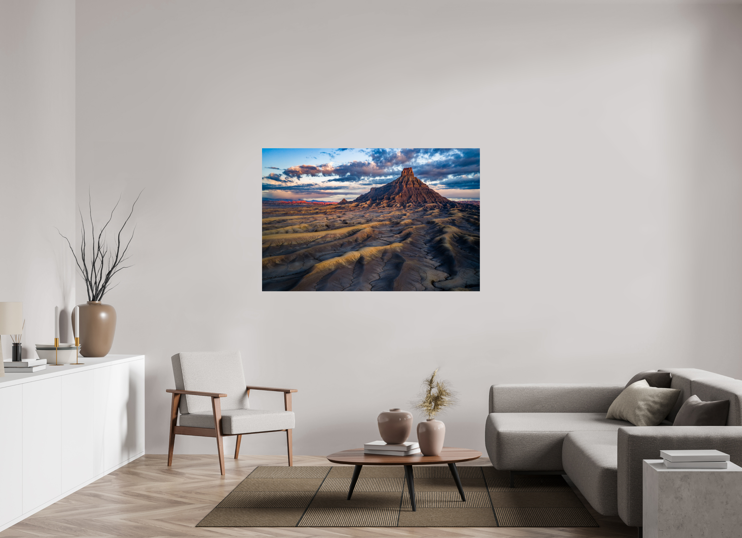 60.9 x 40″, Fine Art prints FACTORY BUTTE AT DAWN