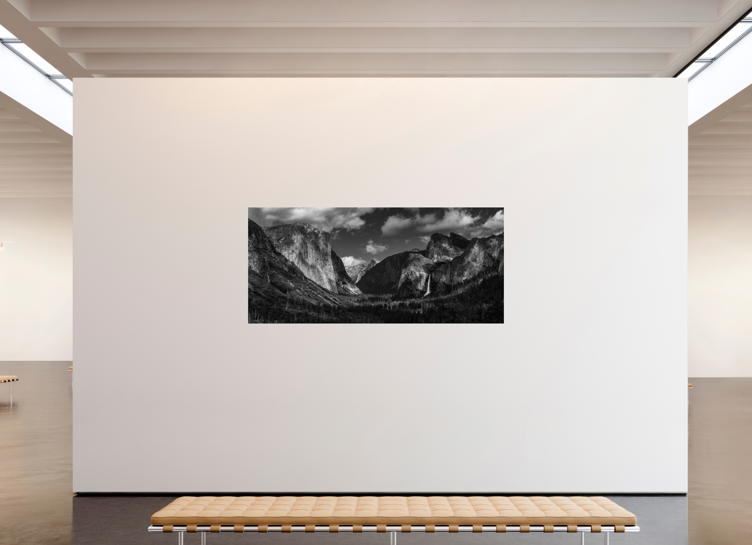 85.9 x 39″, acrylic tunnel view, silver
