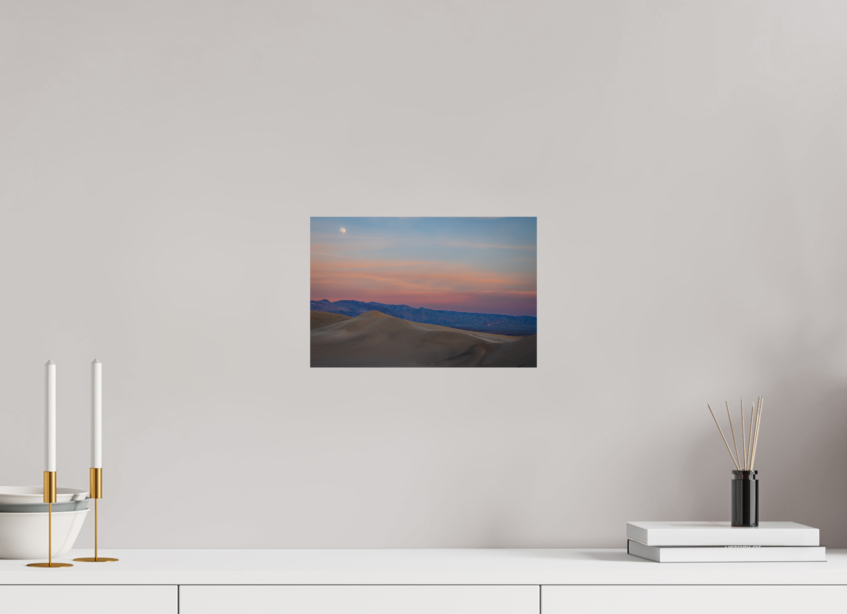 12 x 8″, Fine Art prints Full Moon Over the Mesquite Dunes
