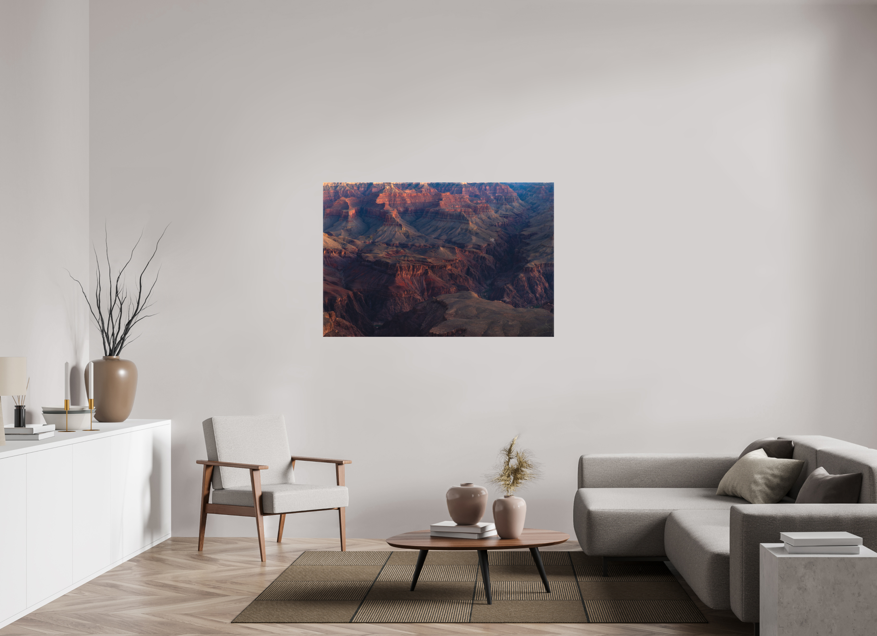 54 x 36″, Canvas Grand Canyon River View – Layered Rock Formations Fine Art Print