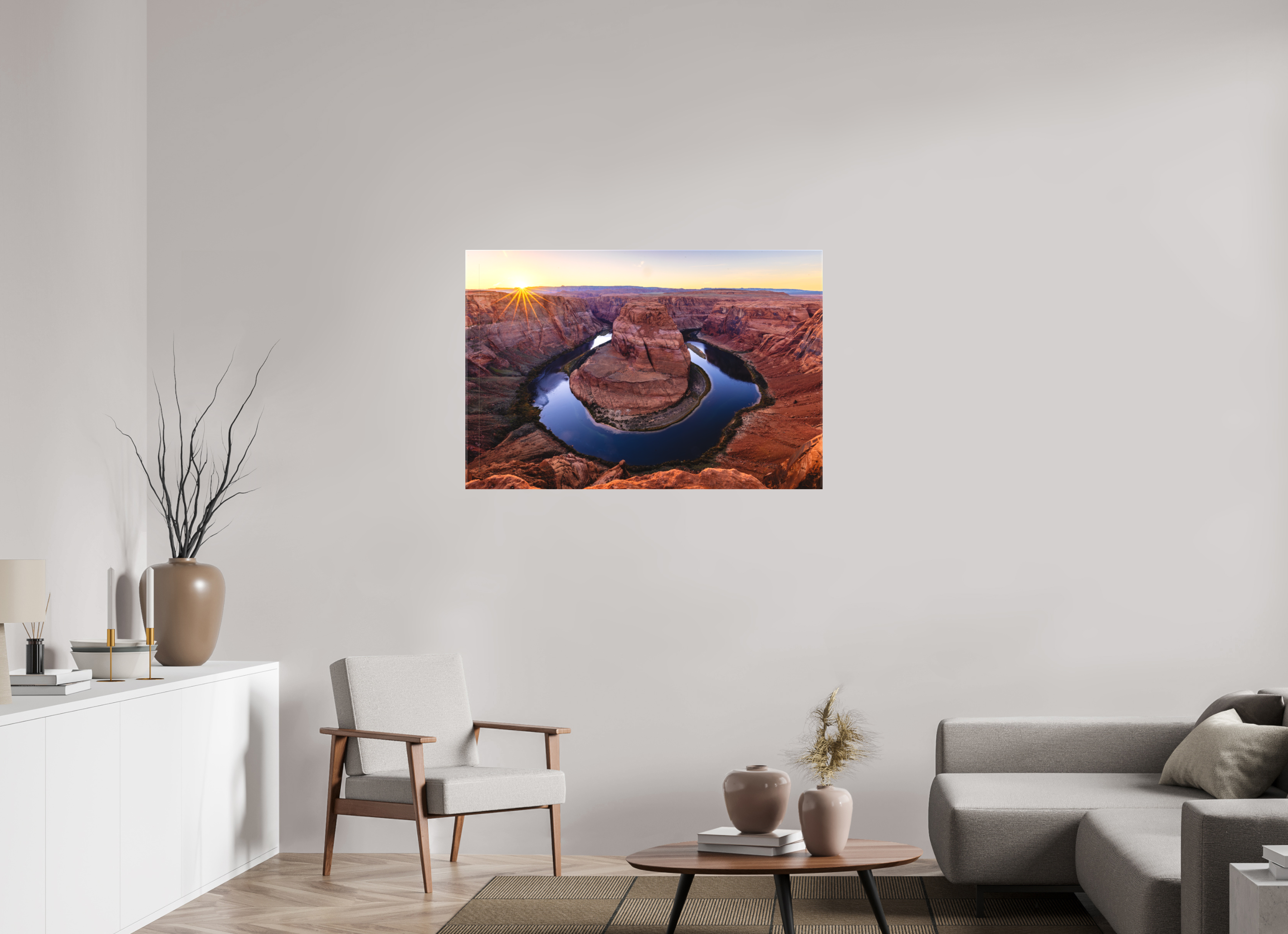 45 x 30″, Canvas Horseshoe Bend at Sunset — Colorado River, Page, Arizona
