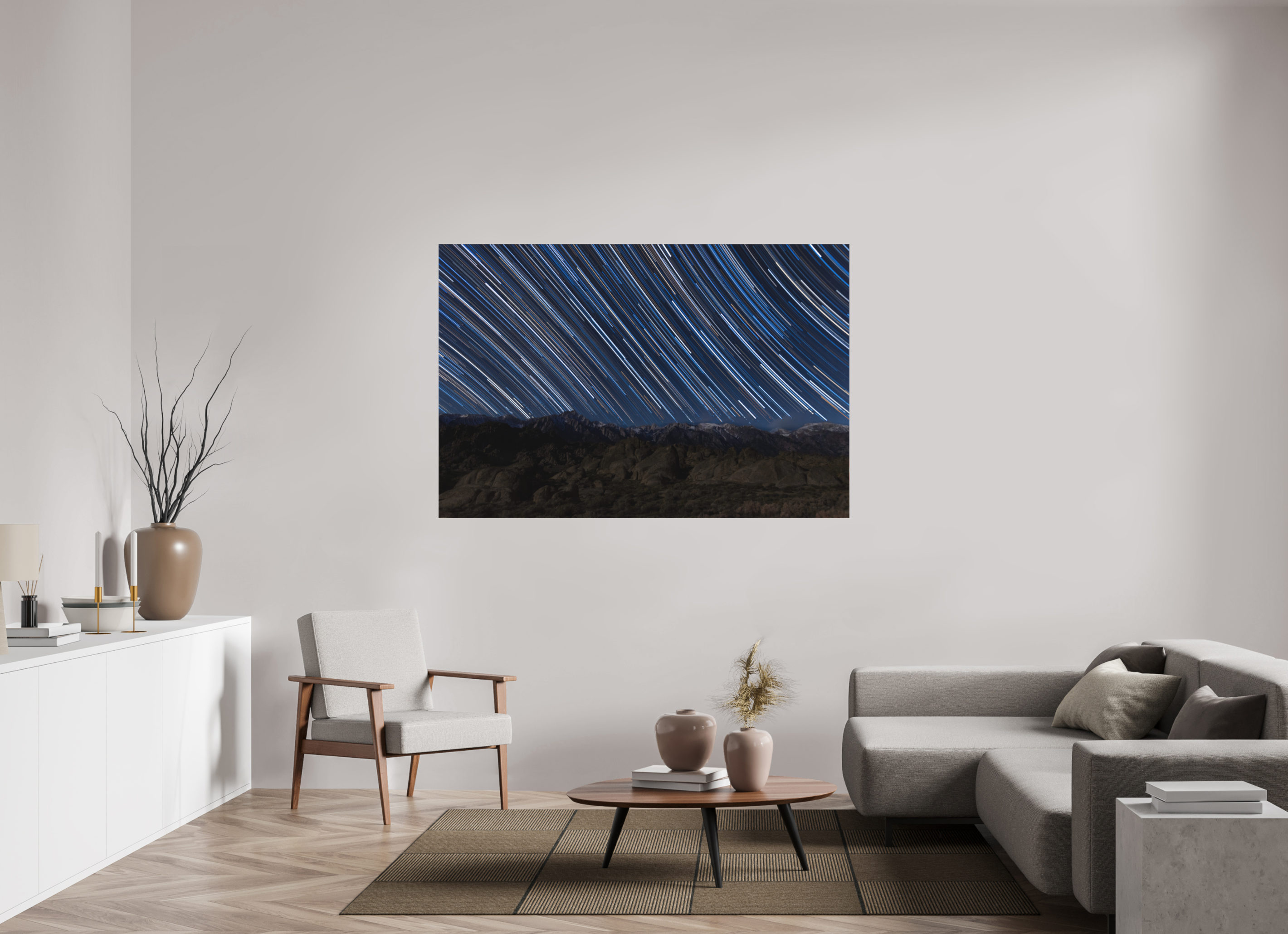 66 x 44″, Metal STAR TRAILS