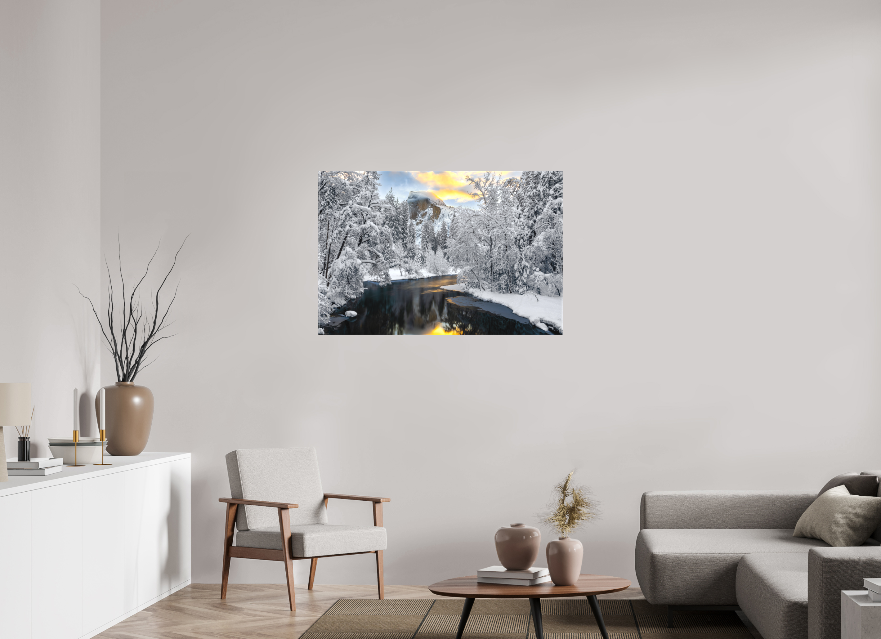 45 x 30″, Canvas Half Dome at Dawn, Sentinel Bridge