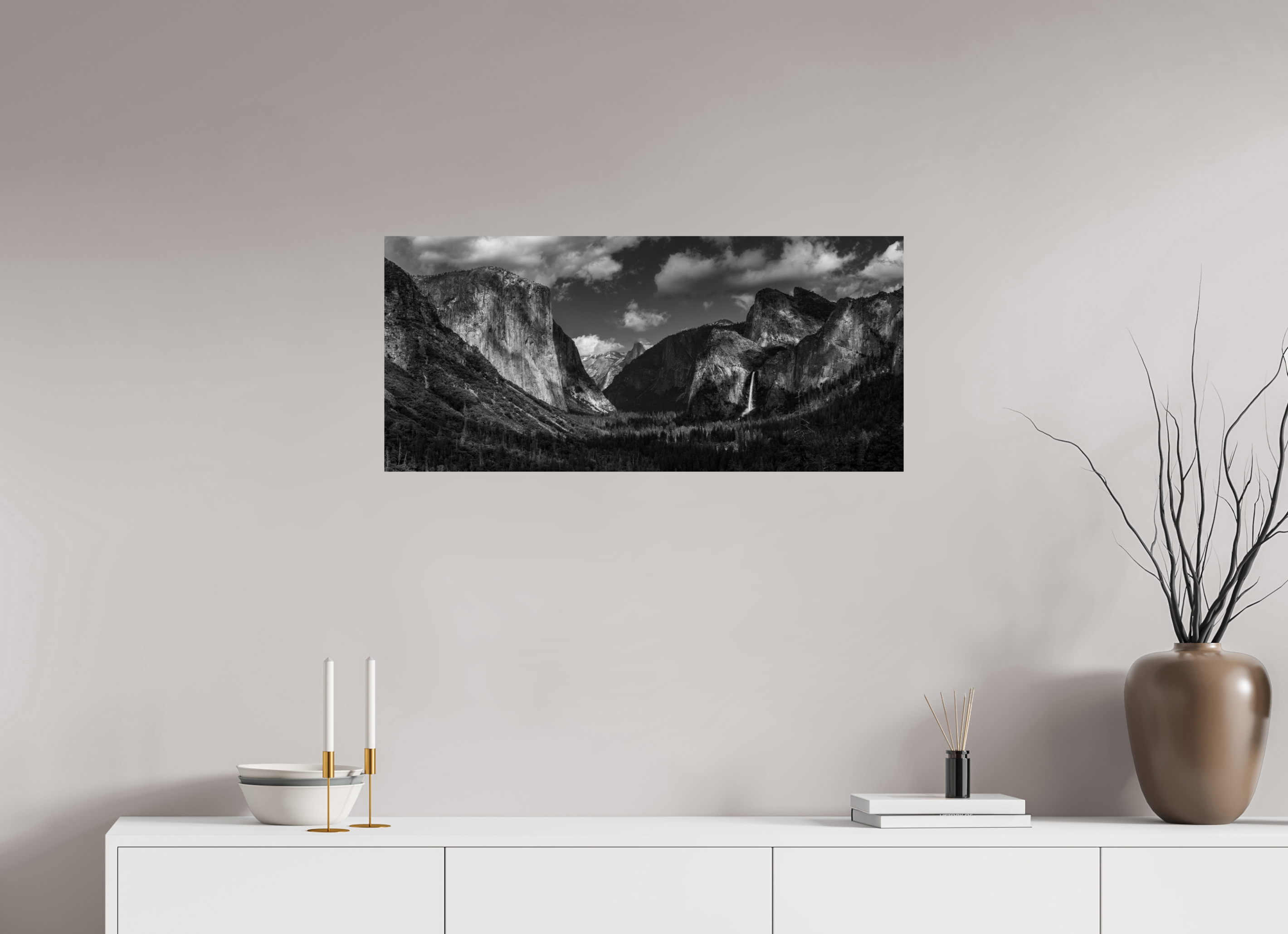 35.2 x 16″, Fine Art prints tunnel view, silver