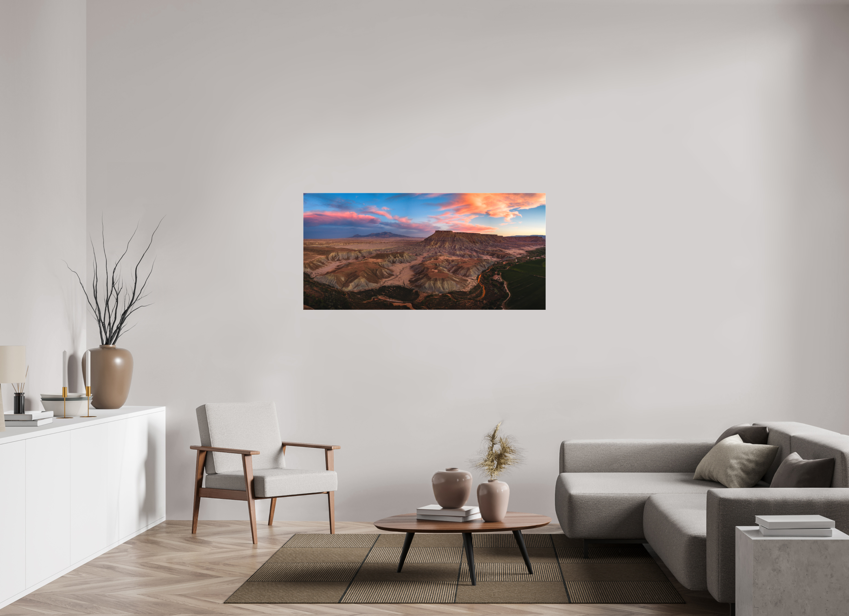 58.6 x 28″, Canvas Last Light of the Badlands