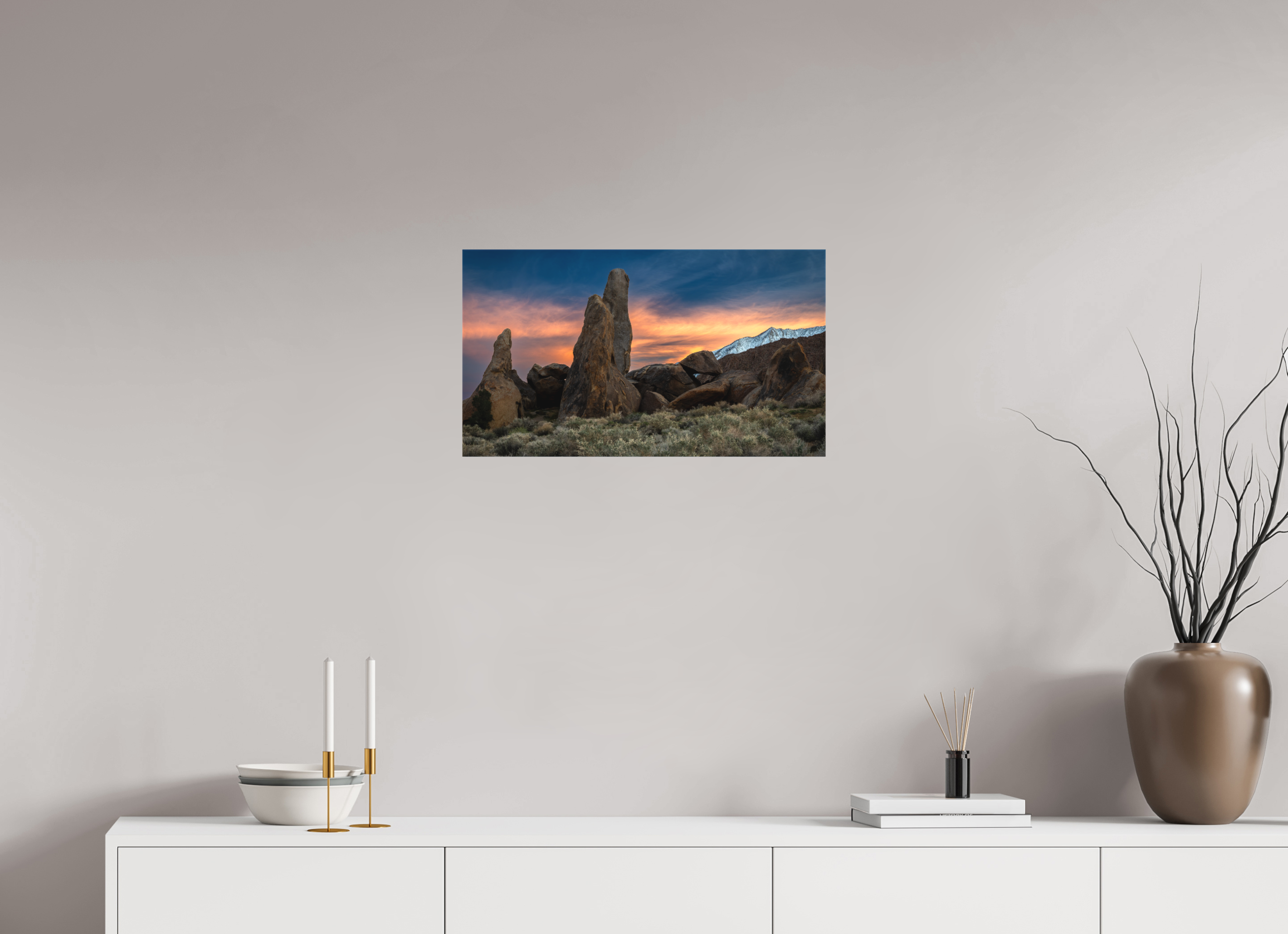 24 x 13.5″, Canvas Shark Fin Sunset, Alabama Hills