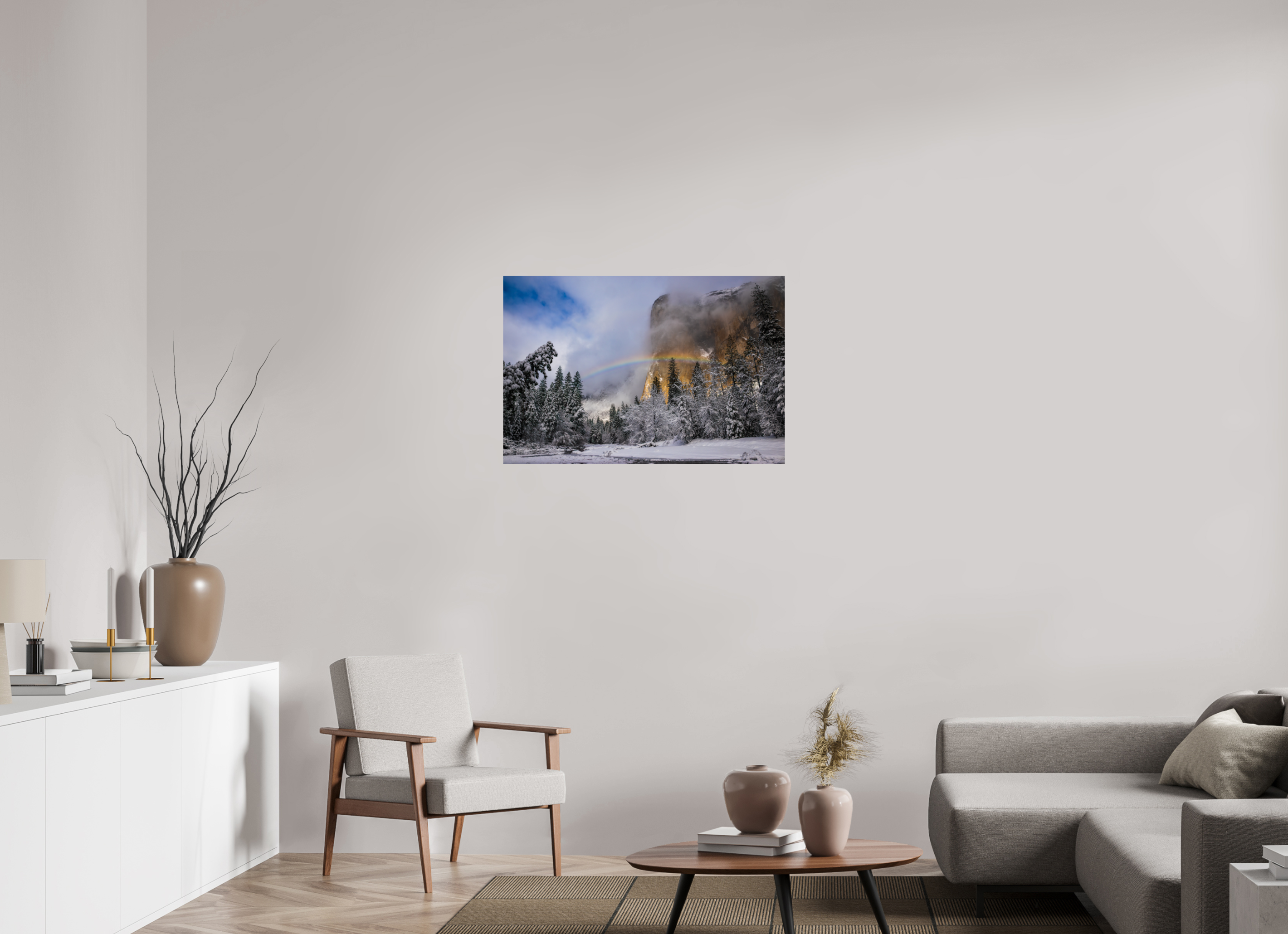 36 x 24″, Fine Art prints Winter Rainbow, El Capitan