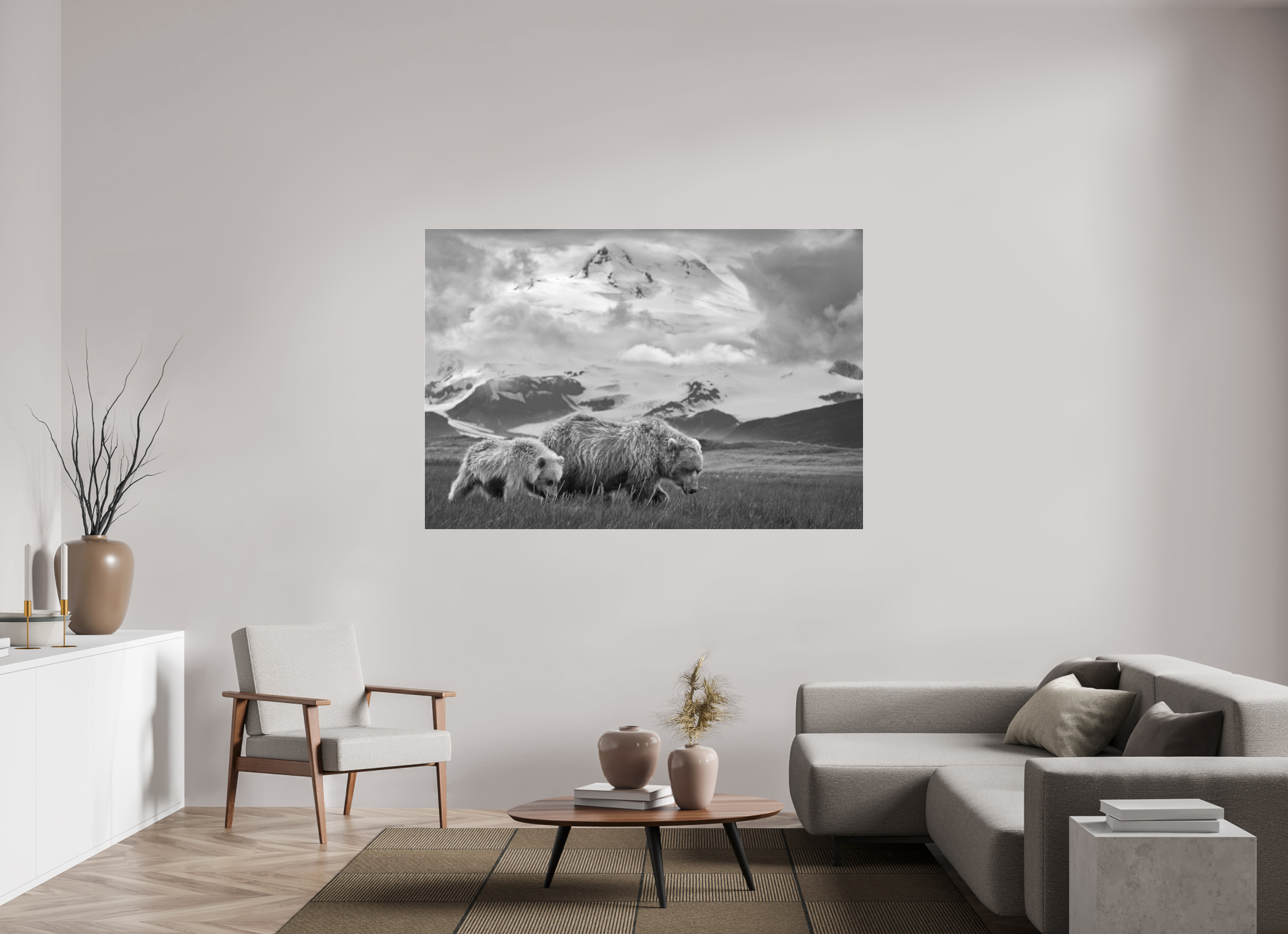 68.7 x 47″, acrylic Coastal Bears