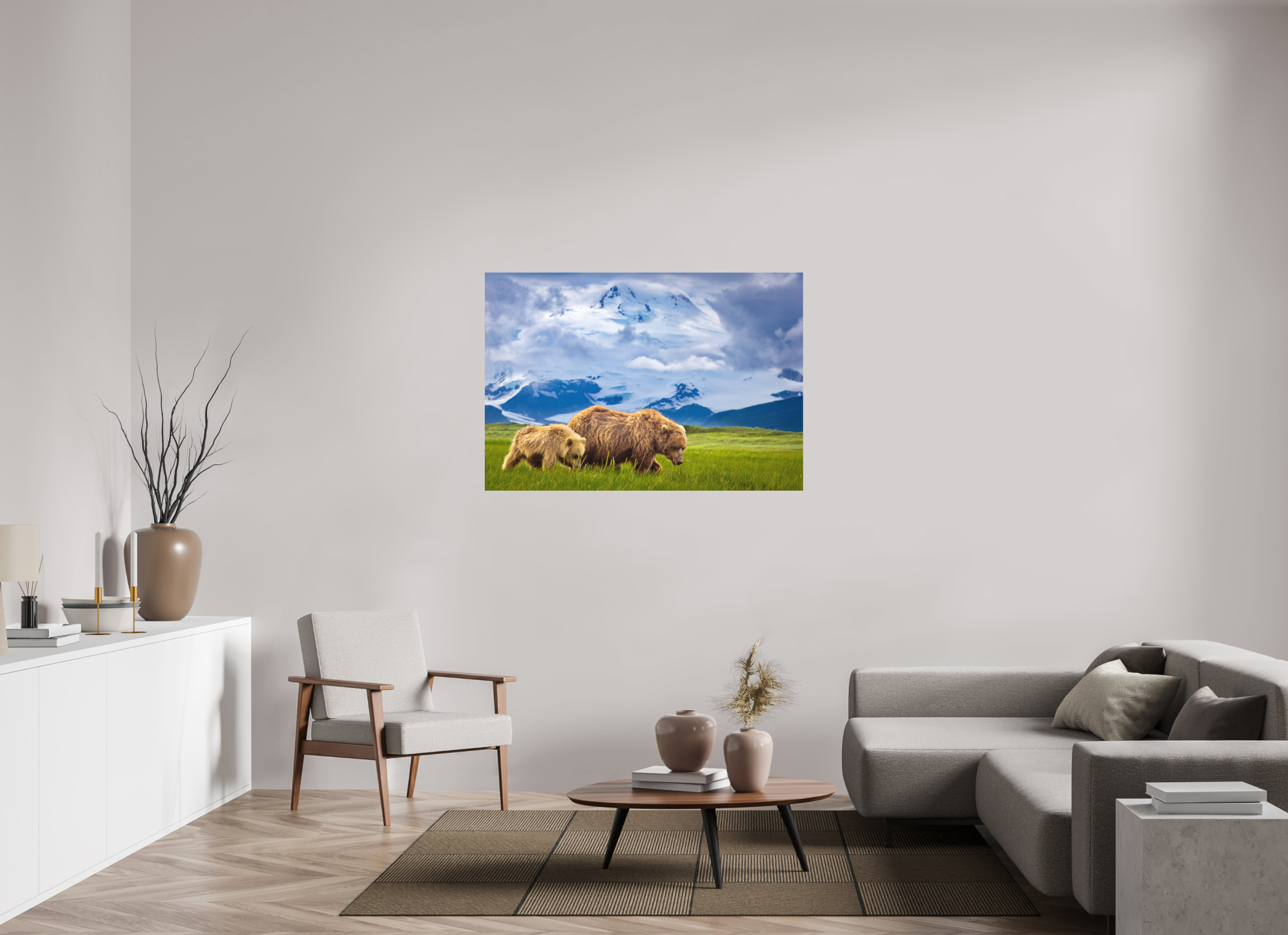 51.1 x 35″, Metal Coastal Bears