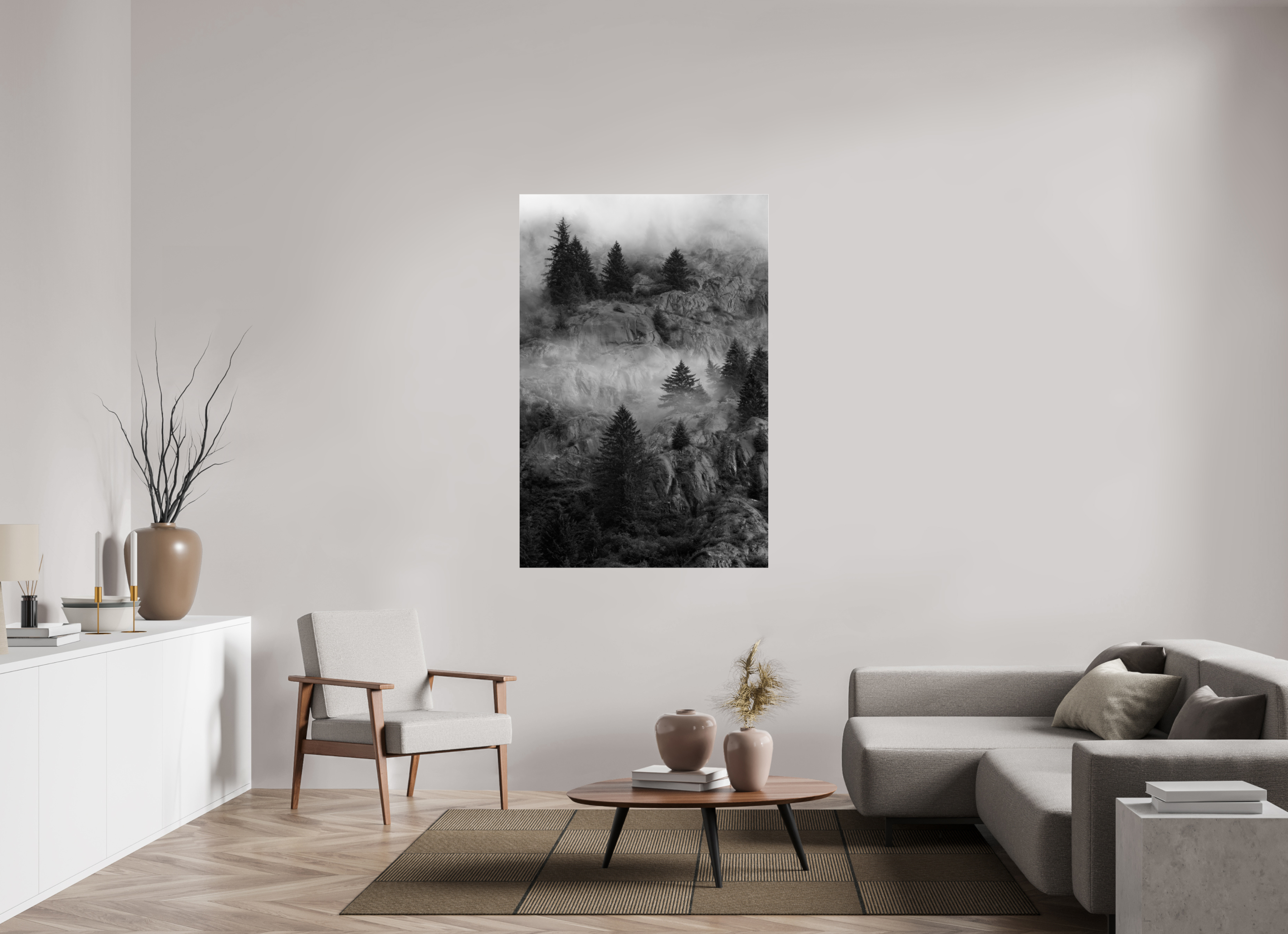 40 x 60″, acrylic Cloud forest