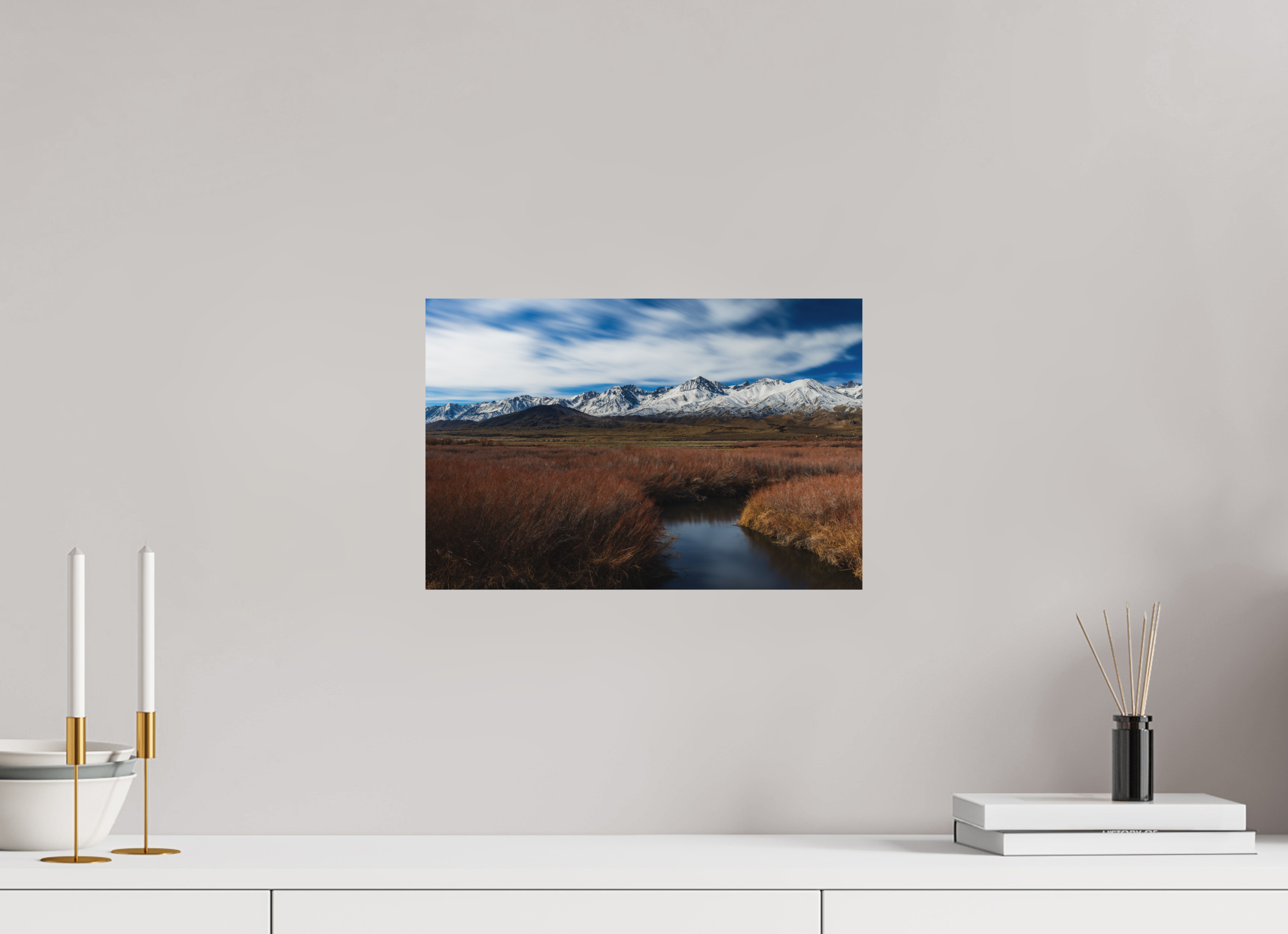 15 x 10″, Metal Eastern Sierra Autumn, Owens River