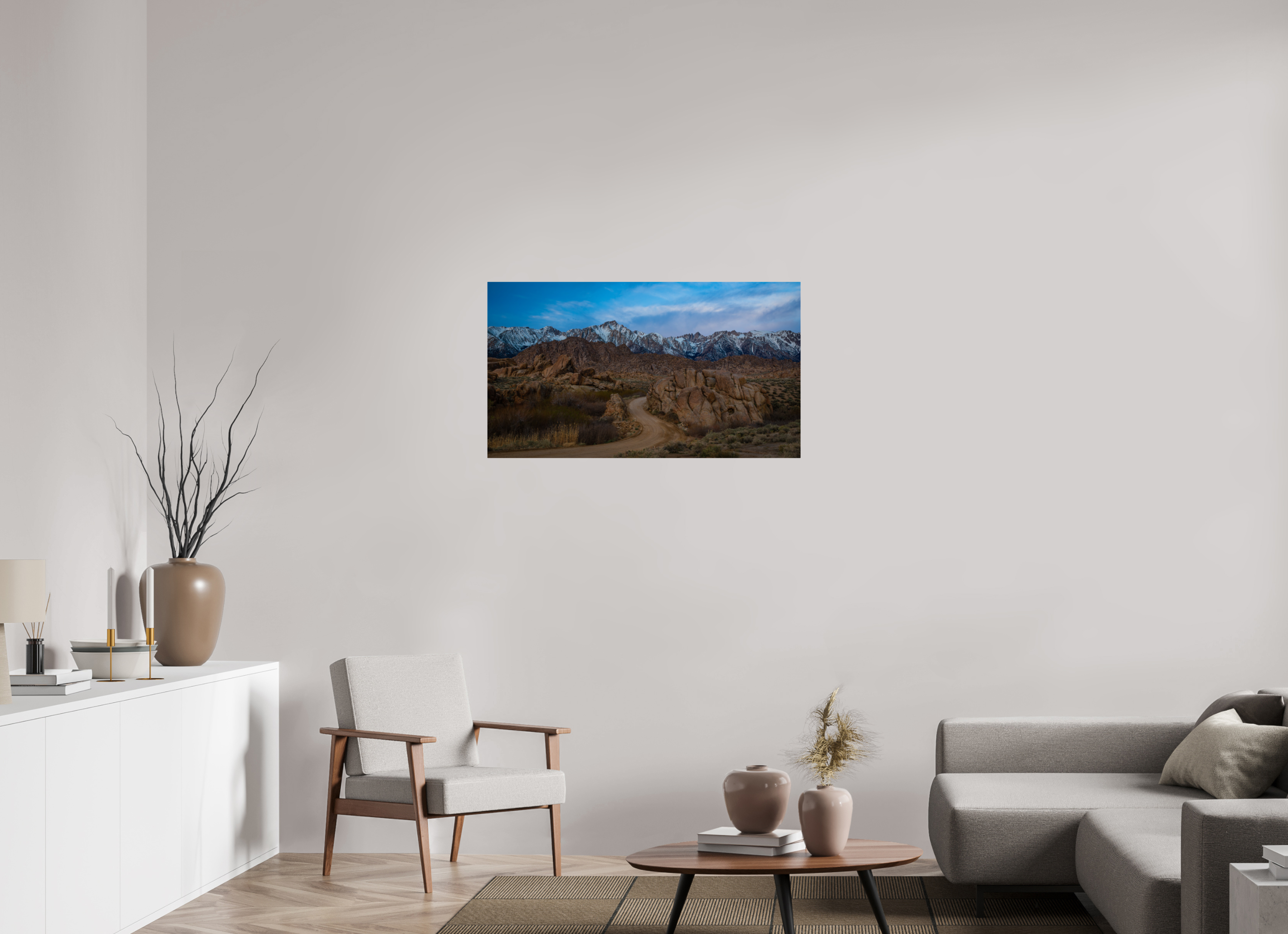 40 x 22.5″, Fine Art prints Desert Road to the Sierra