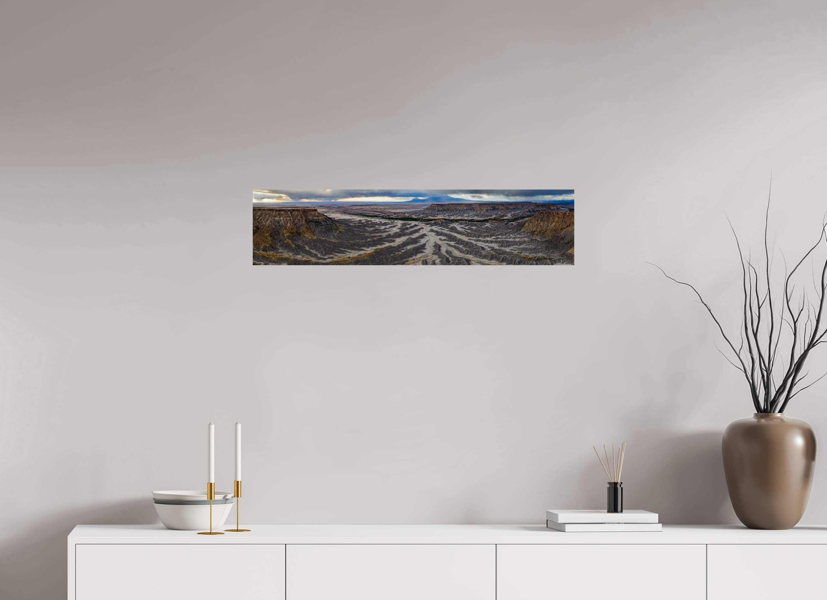 34 x 8″, Fine Art prints AERIAL BADLANDS