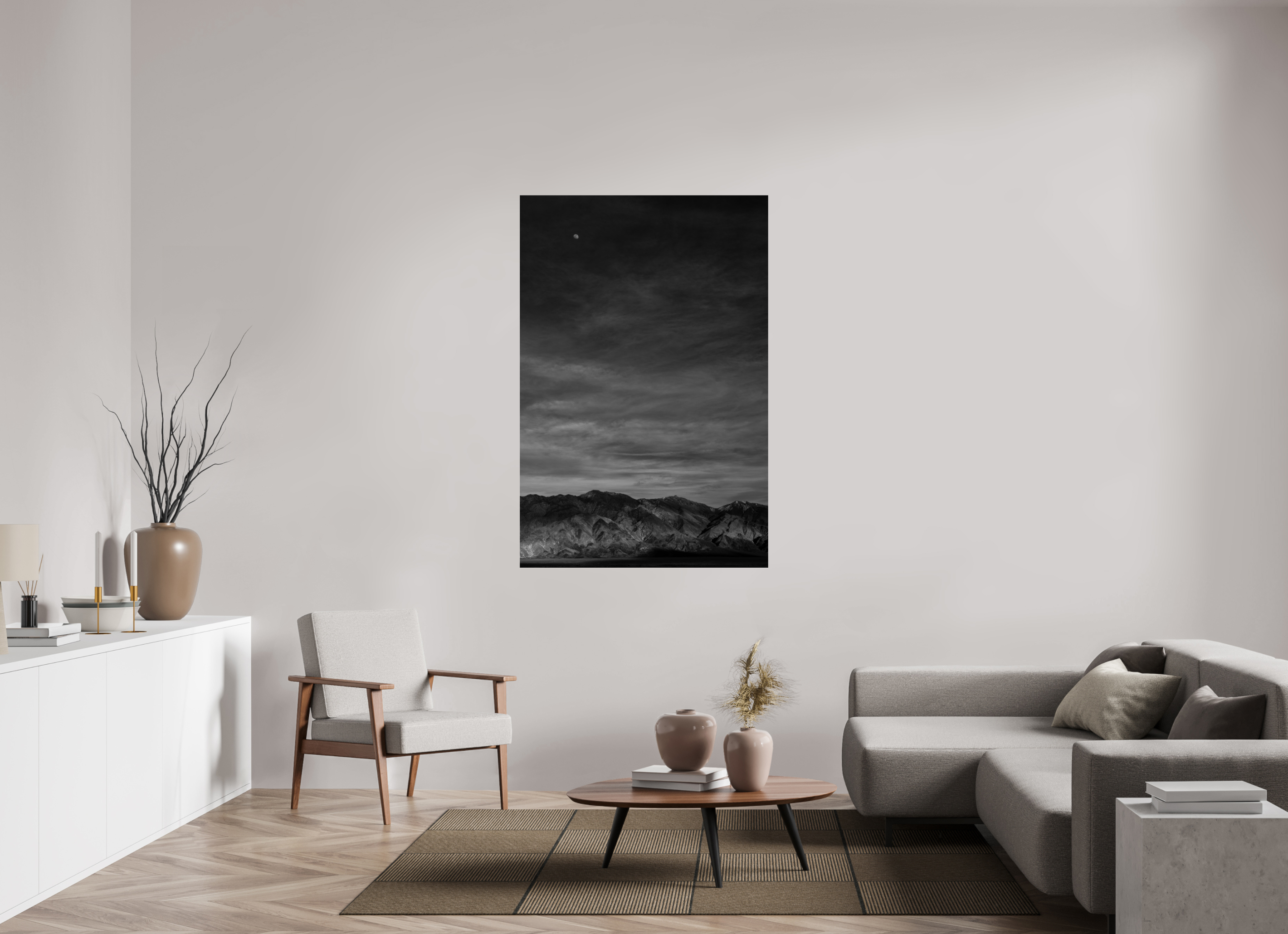 40 x 60″, Fine Art prints Moon and Mountains, White Mountains