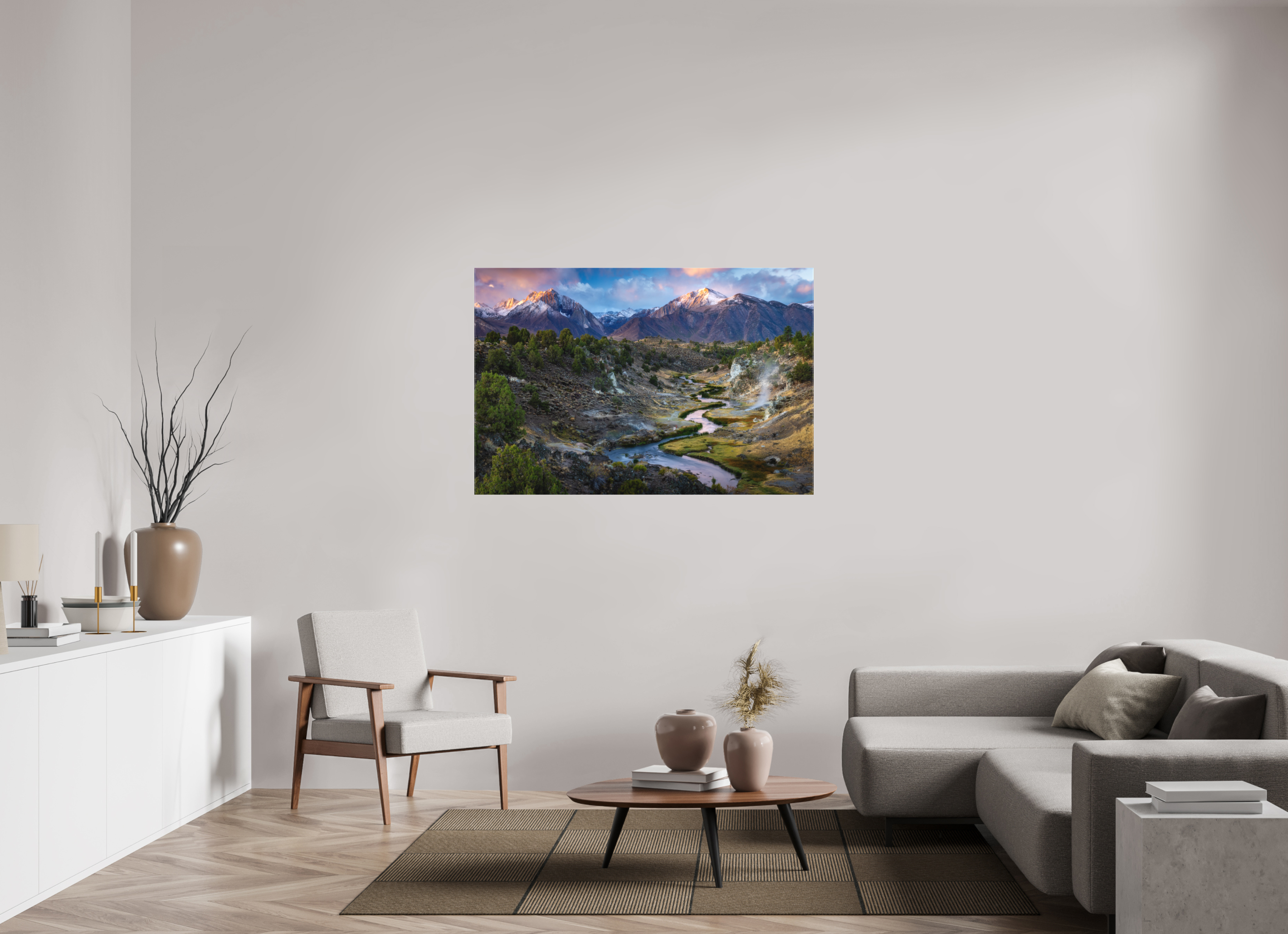 54 x 36″, Canvas Hot Creek Sierra Glow – Eastern Sierra Nevada Fine Art Photography Print