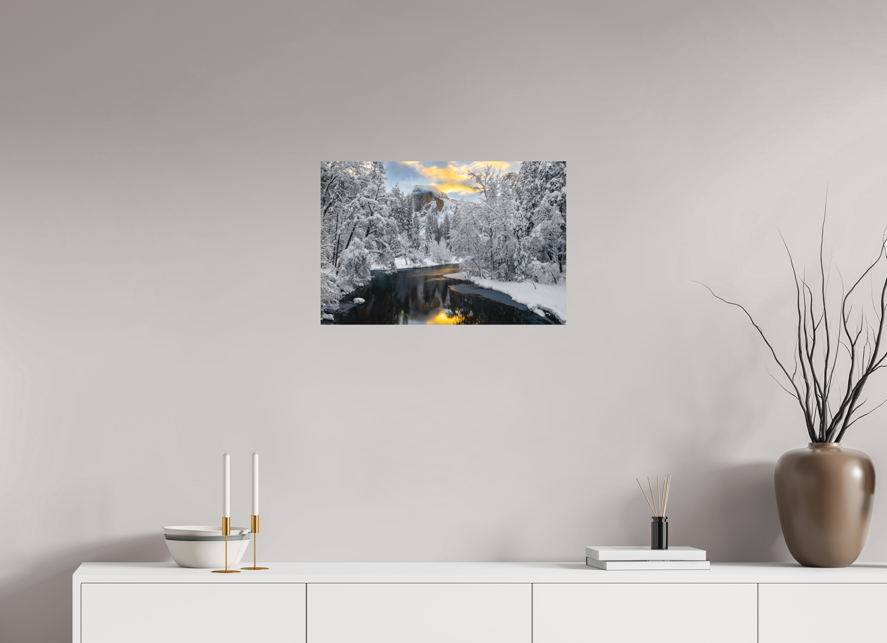 24 x 16″, Metal Half Dome at Dawn, Sentinel Bridge