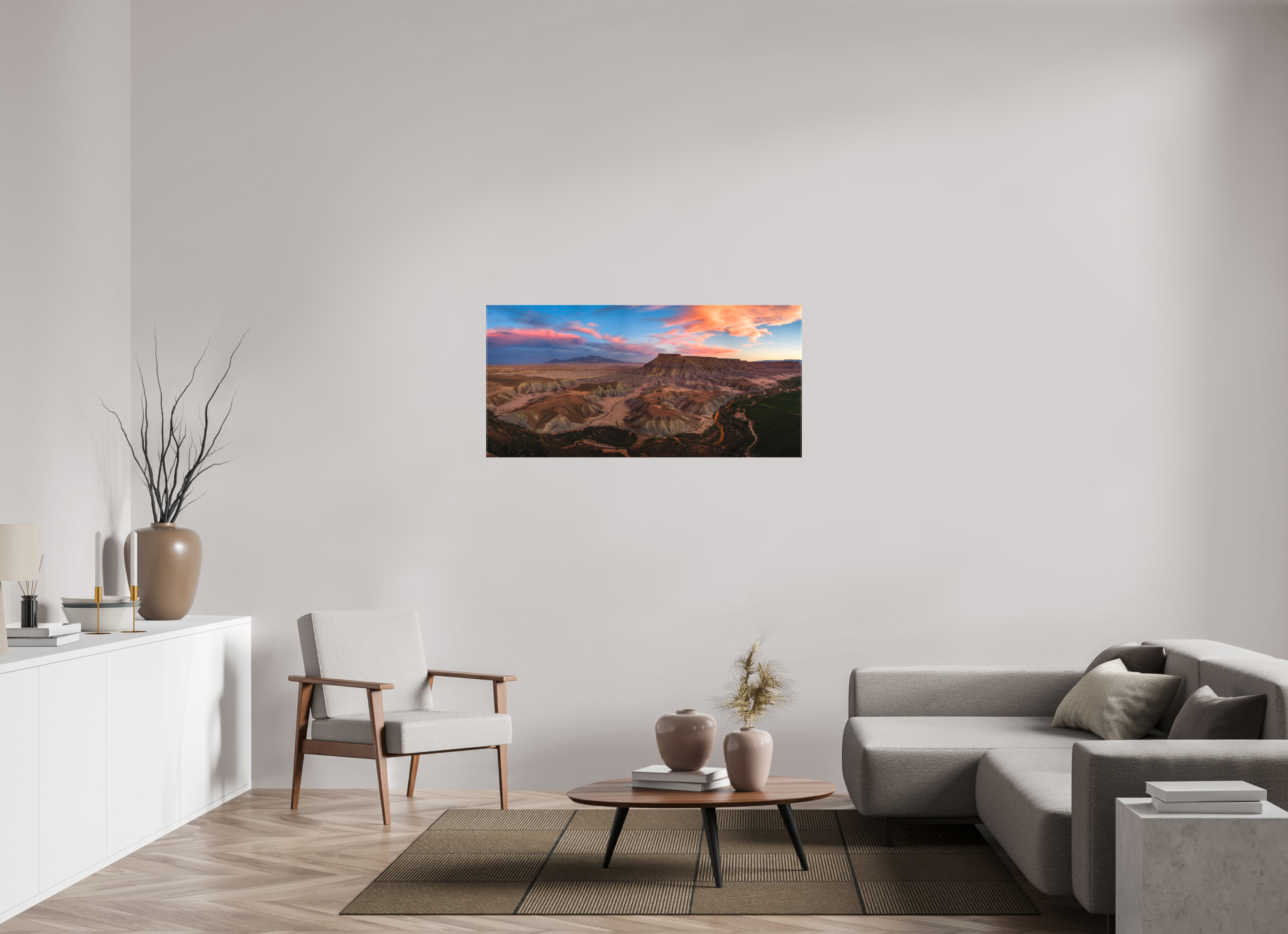 50.2 x 24″, Canvas Last Light of the Badlands