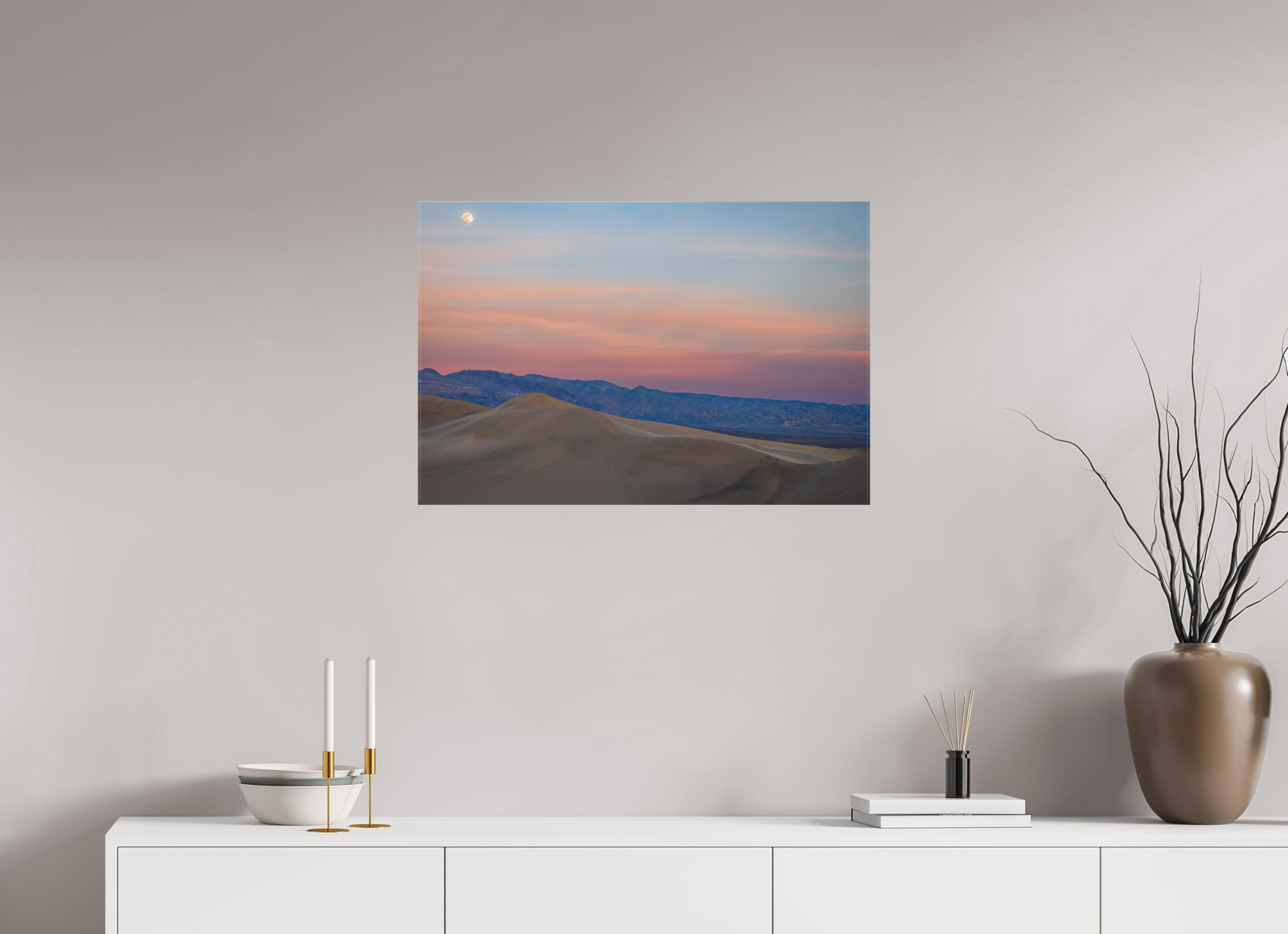 30 x 20″, Canvas Full Moon Over the Mesquite Dunes