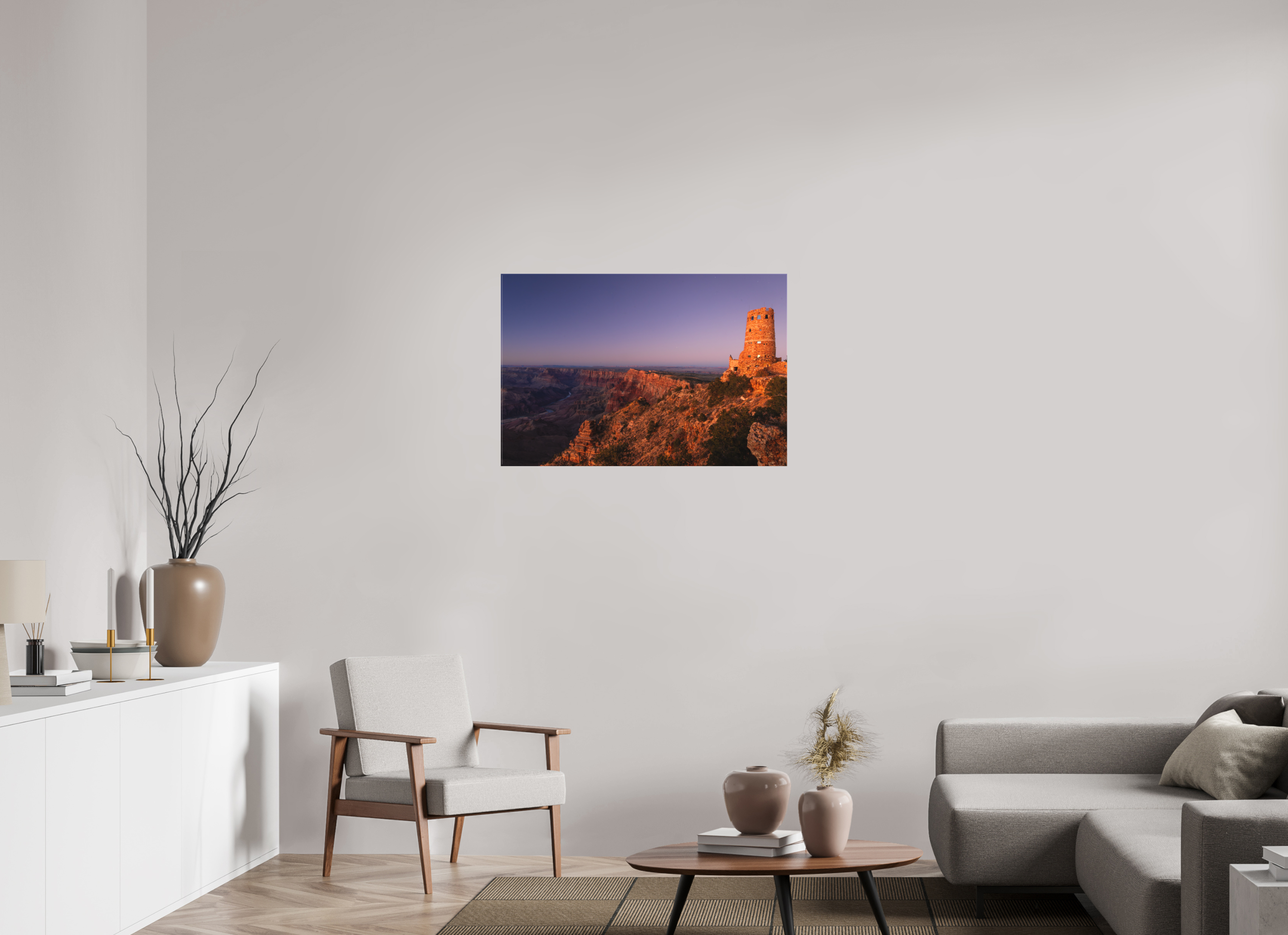 36 x 24″, Canvas Desert View Watchtower at Twilight – Grand Canyon Fine Art Print
